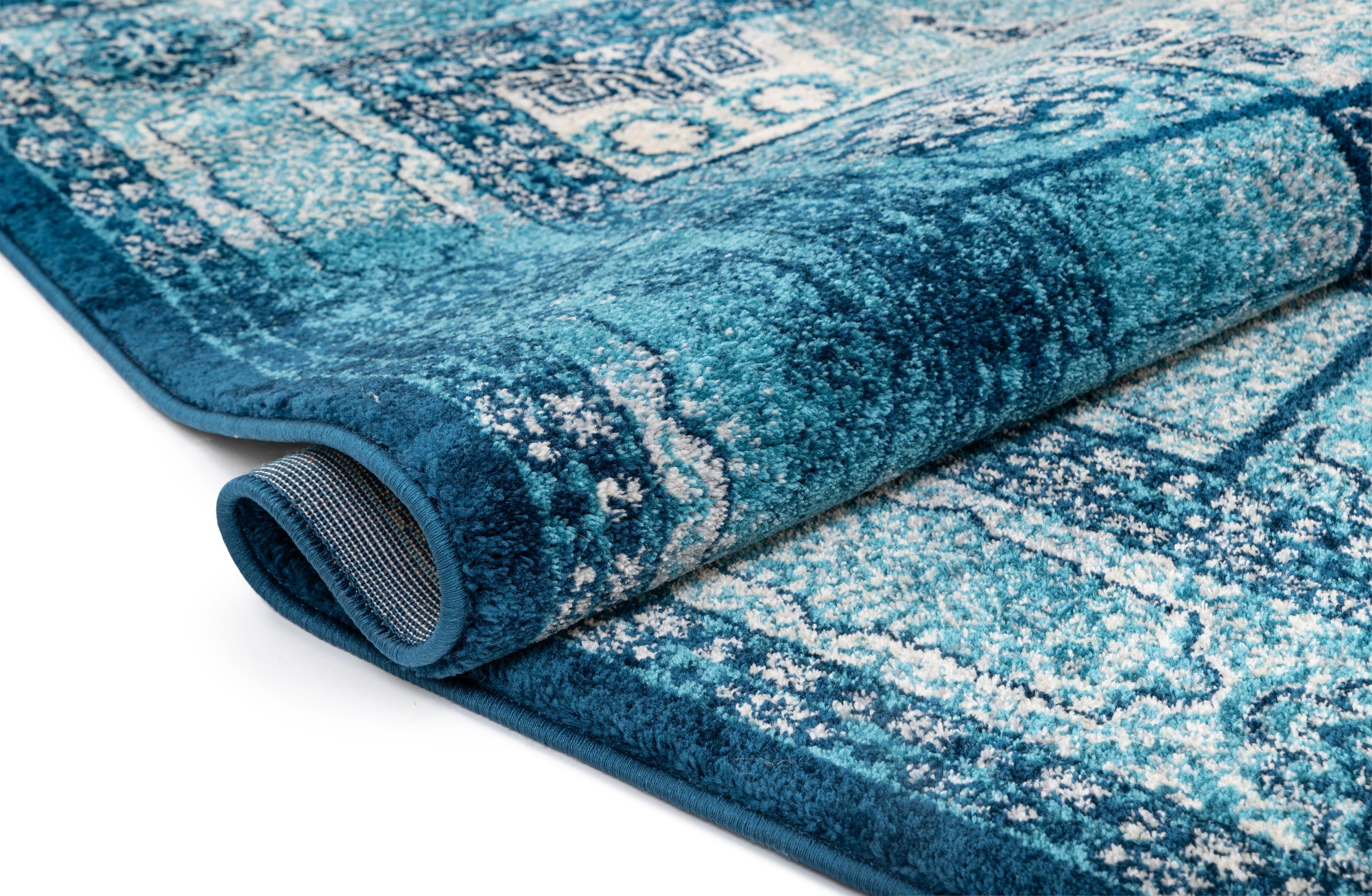 Blauer traditioneller Vintage-Teppich von Fiatto