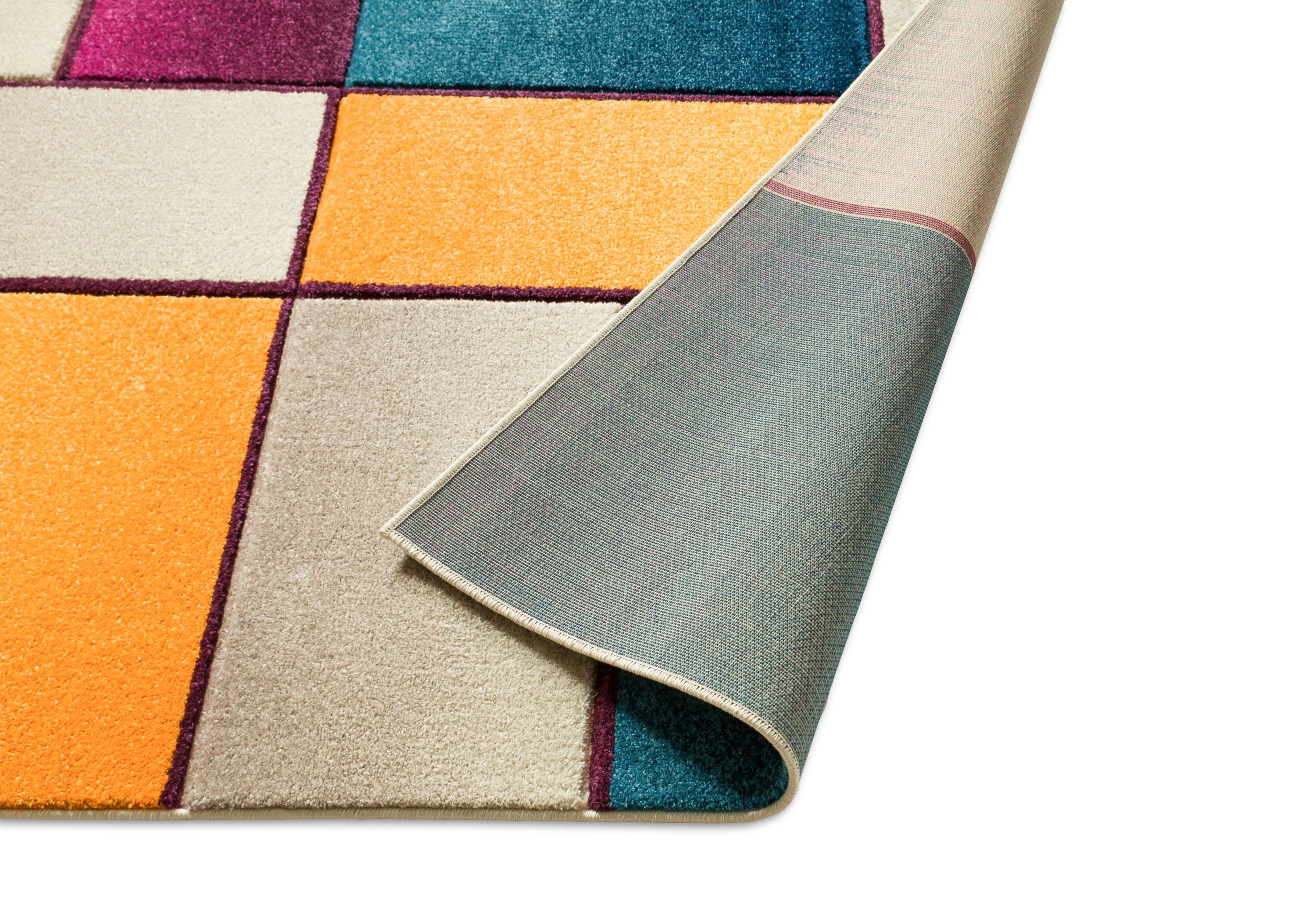 Cremefarbener Saree-Mid-Century-Modern-Teppich