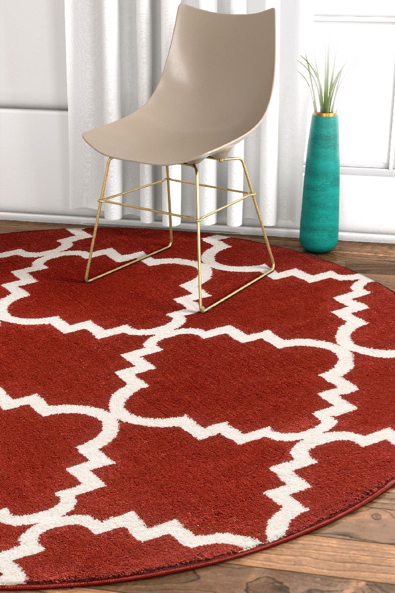 Lulu's Lattice Teracotta Moderner 5'3" runder Teppich