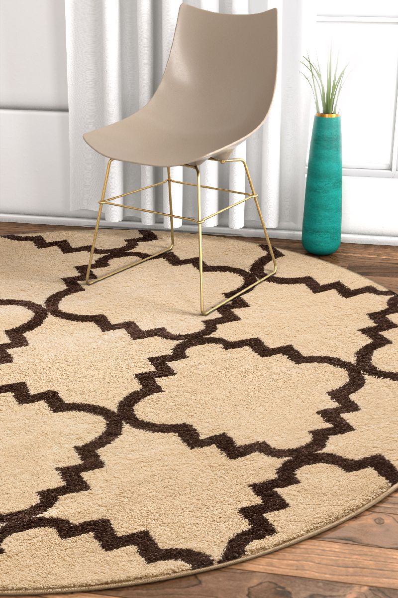 Lulu's Lattice Ivory Moderner 5'3" runder Teppich