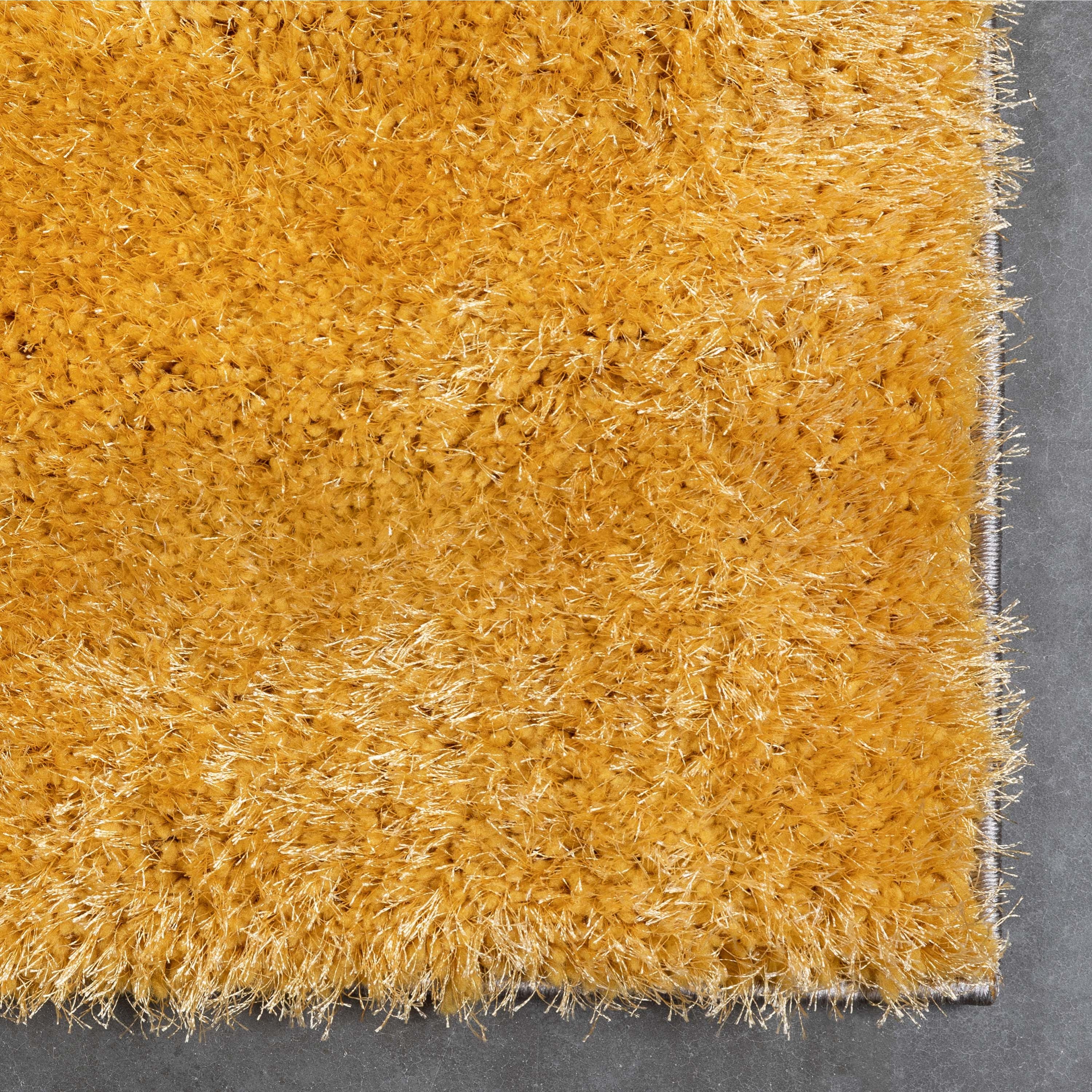 Escondido Gelber moderner geometrischer 3D-strukturierter Shag-Teppich von Chill Rugs