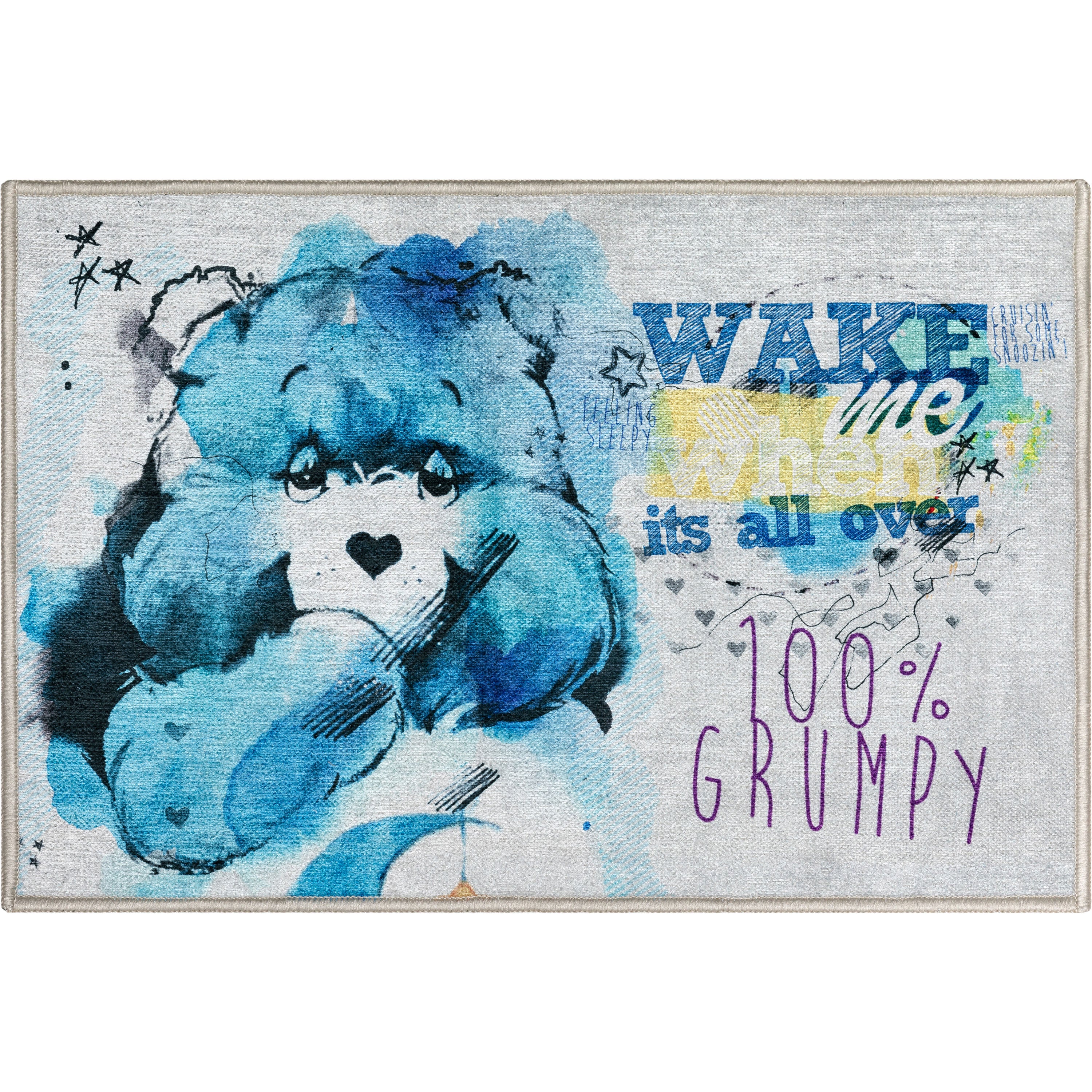 Care Bears Wake Me Up Blauer Teppich