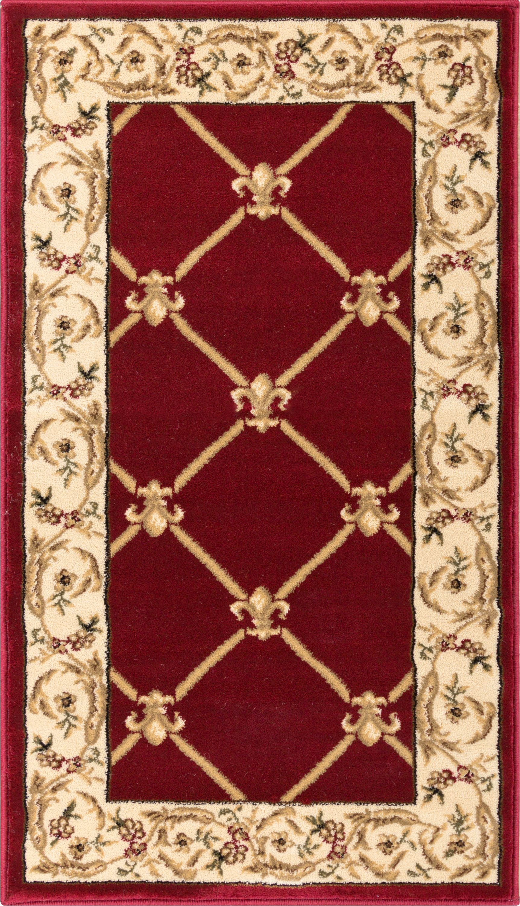 Fleur De Lis Roter formeller Teppich