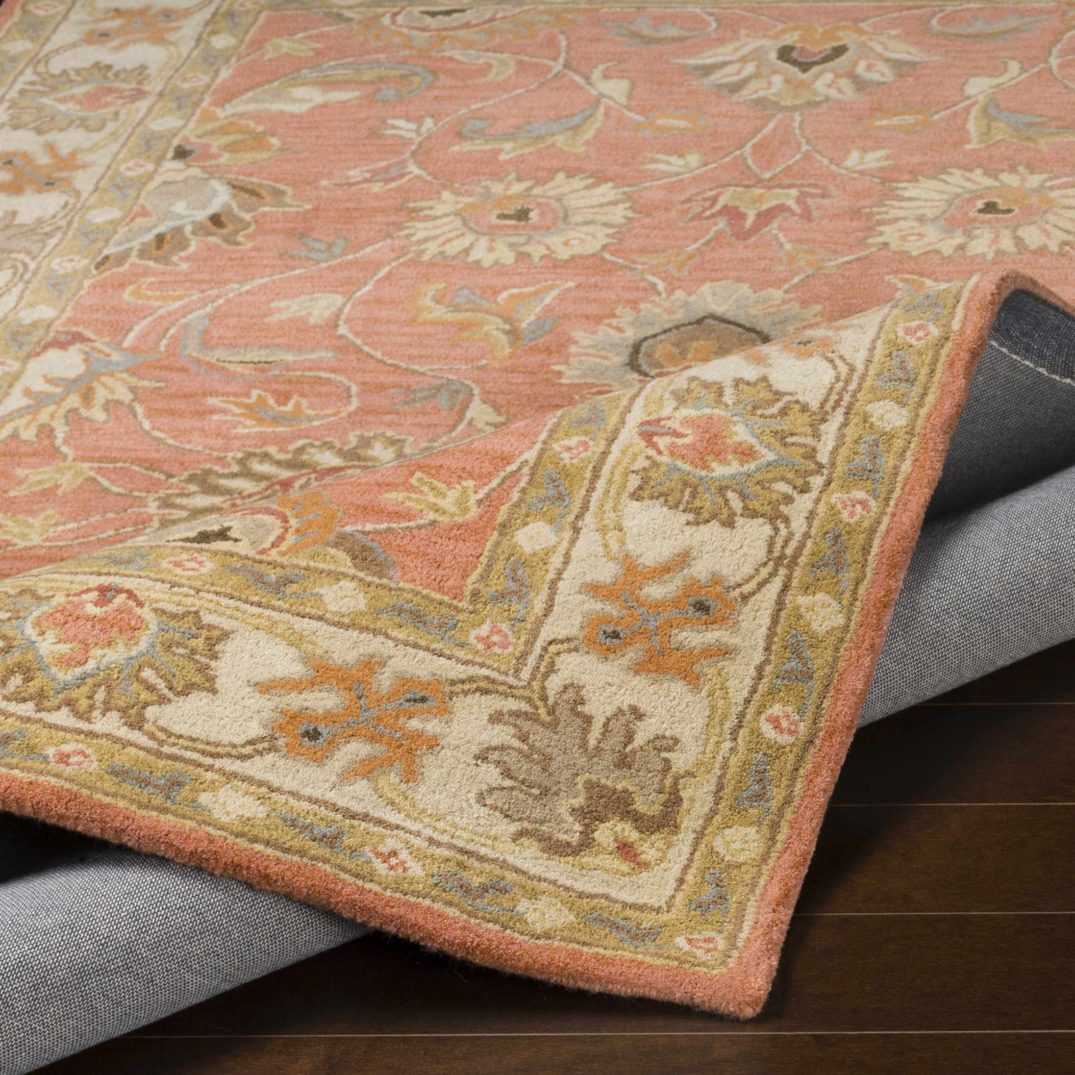 Cherryfield handgetufteter Wollteppich in gebranntem Orange 1124