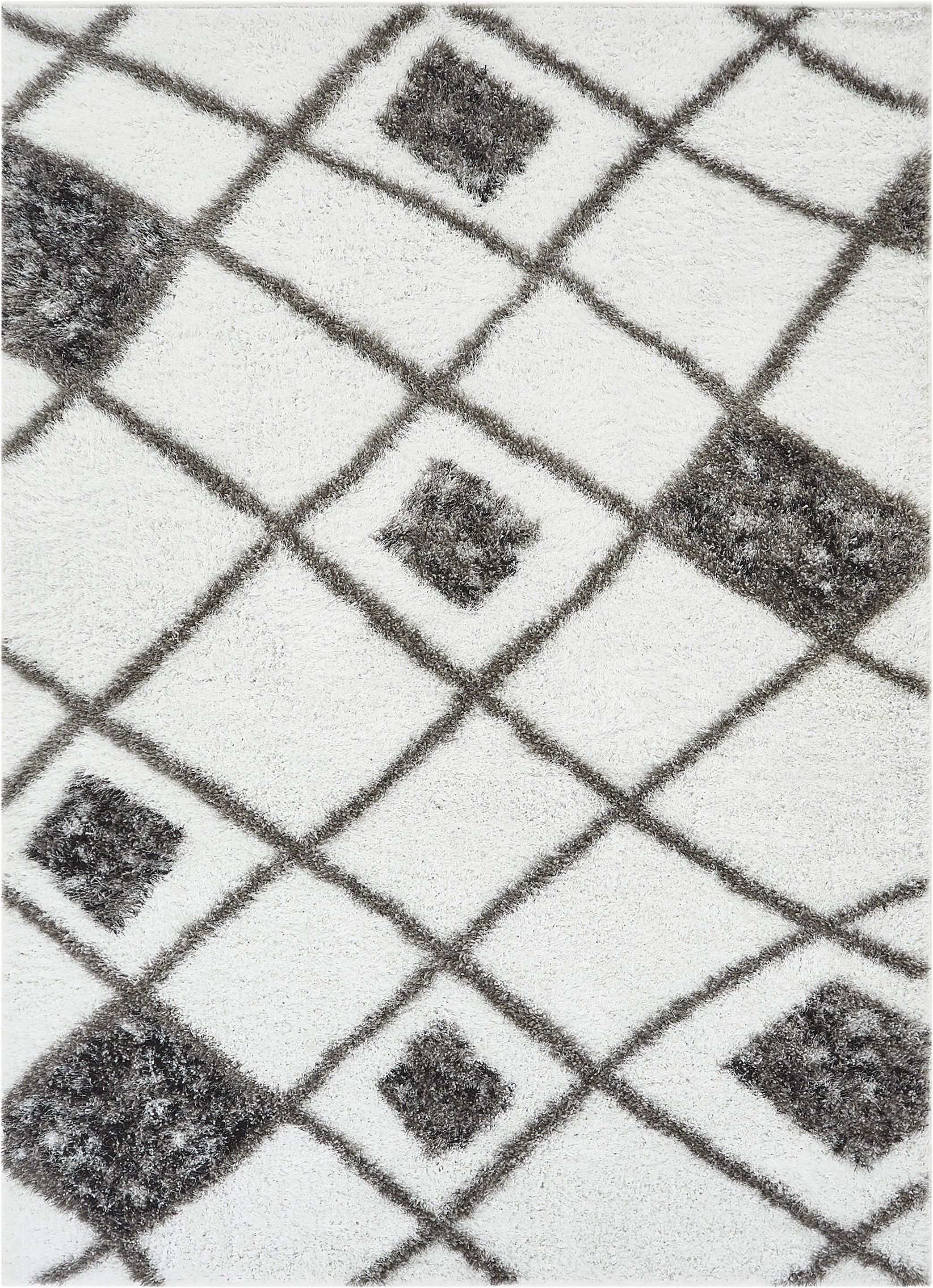 Hervorragender wei&szlig;er moderner marokkanischer Shag-Teppich
