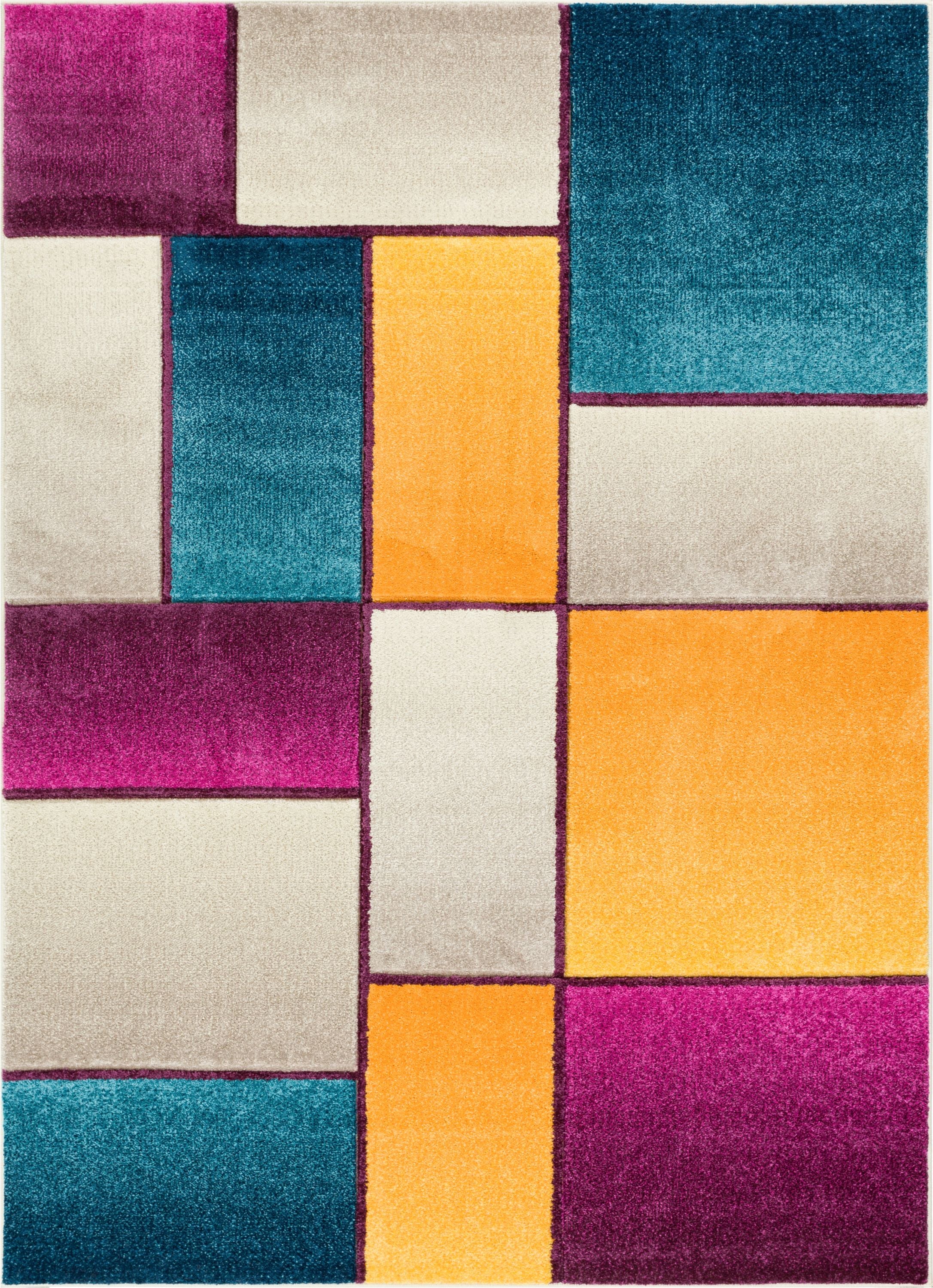 Cremefarbener Saree-Mid-Century-Modern-Teppich