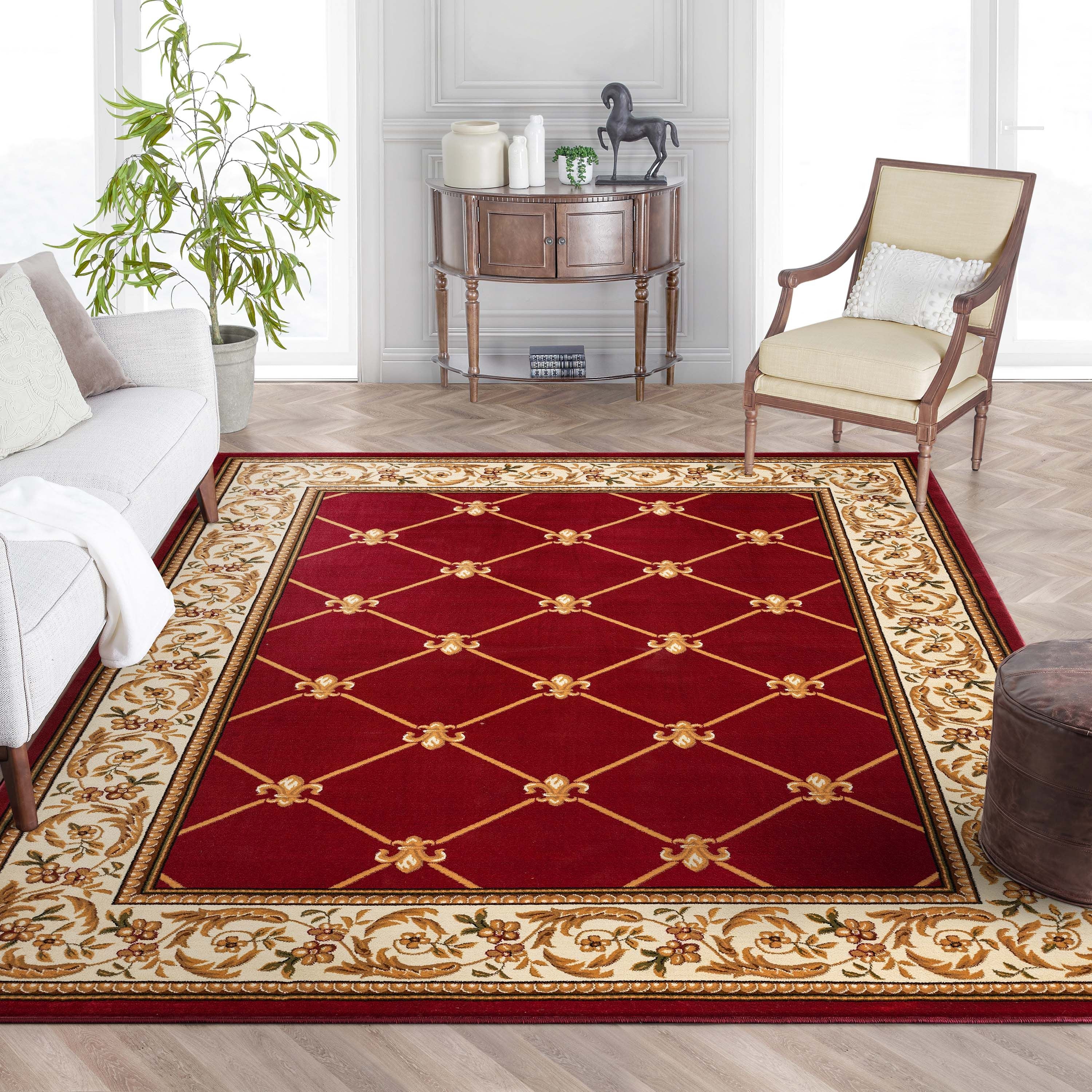 Fleur De Lis Roter formeller Teppich