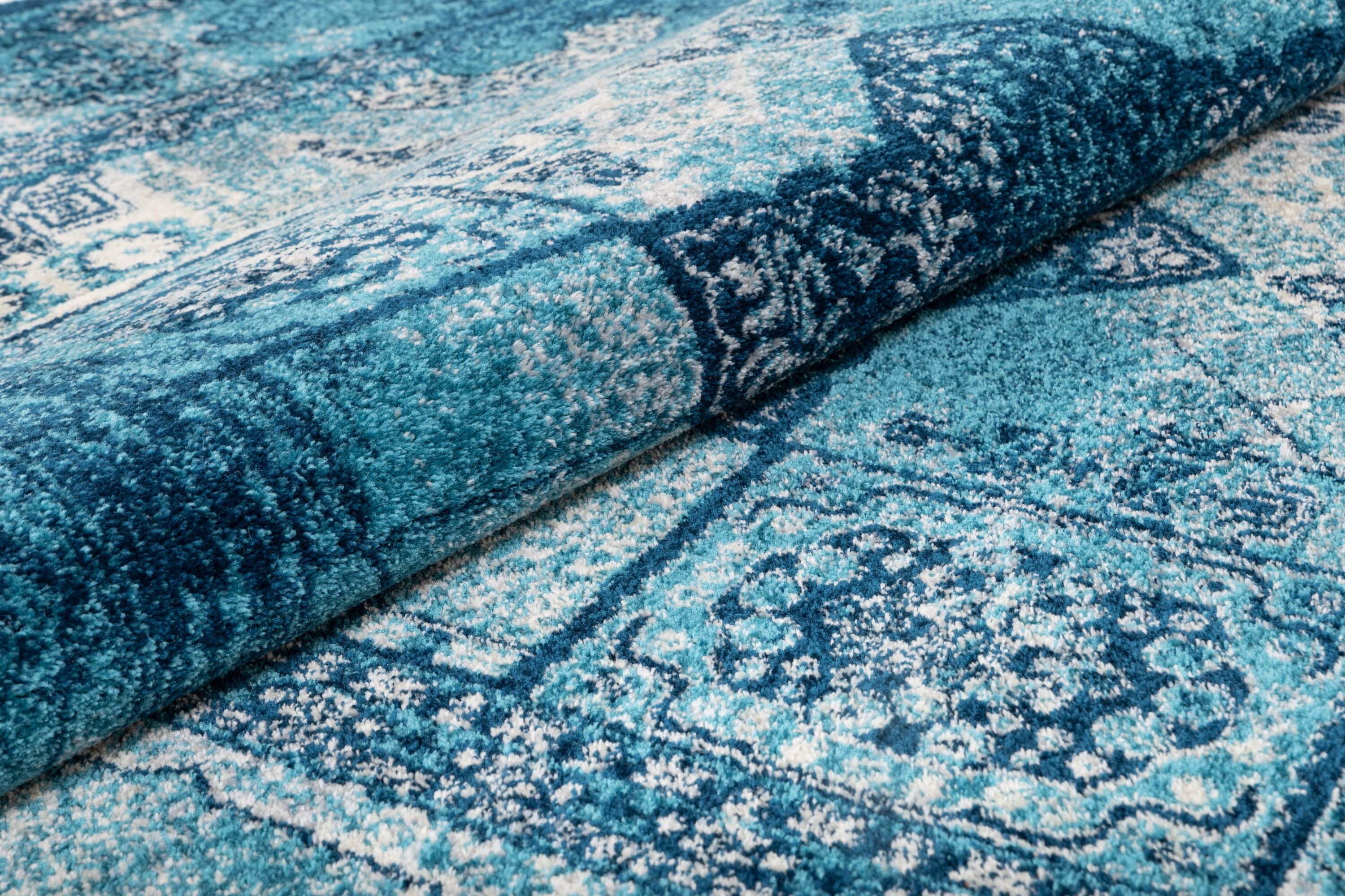 Blauer traditioneller Vintage-Teppich von Fiatto