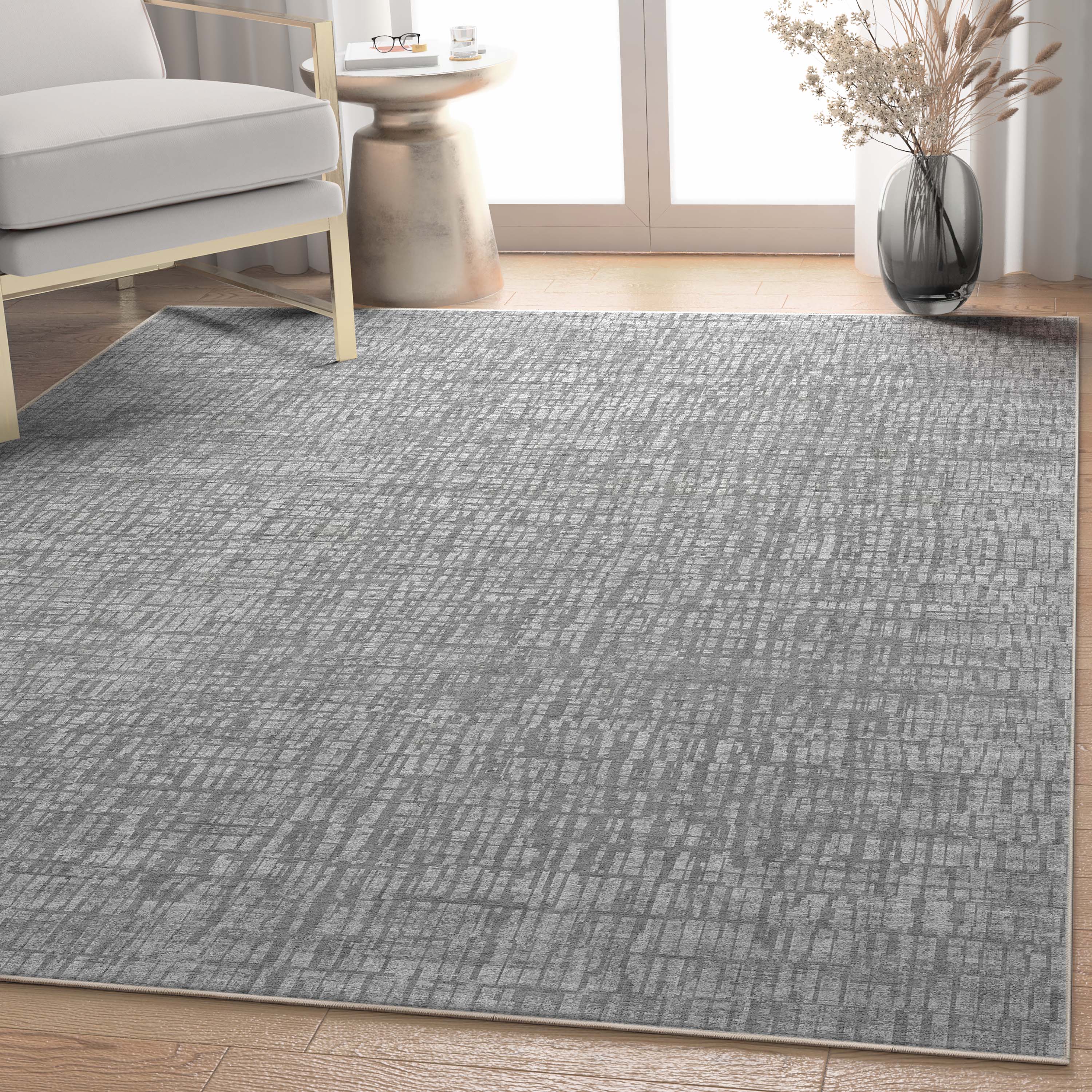 Abstrakter geometrischer Flachgewebe-Teppich &bdquo;Nightscape&ldquo;.