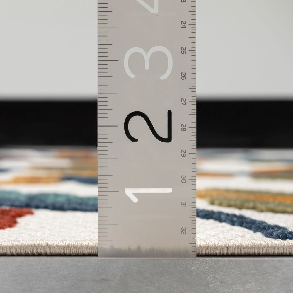 Neveh Beige Moderner Blumenteppich f&uuml;r drinnen und drau&szlig;en