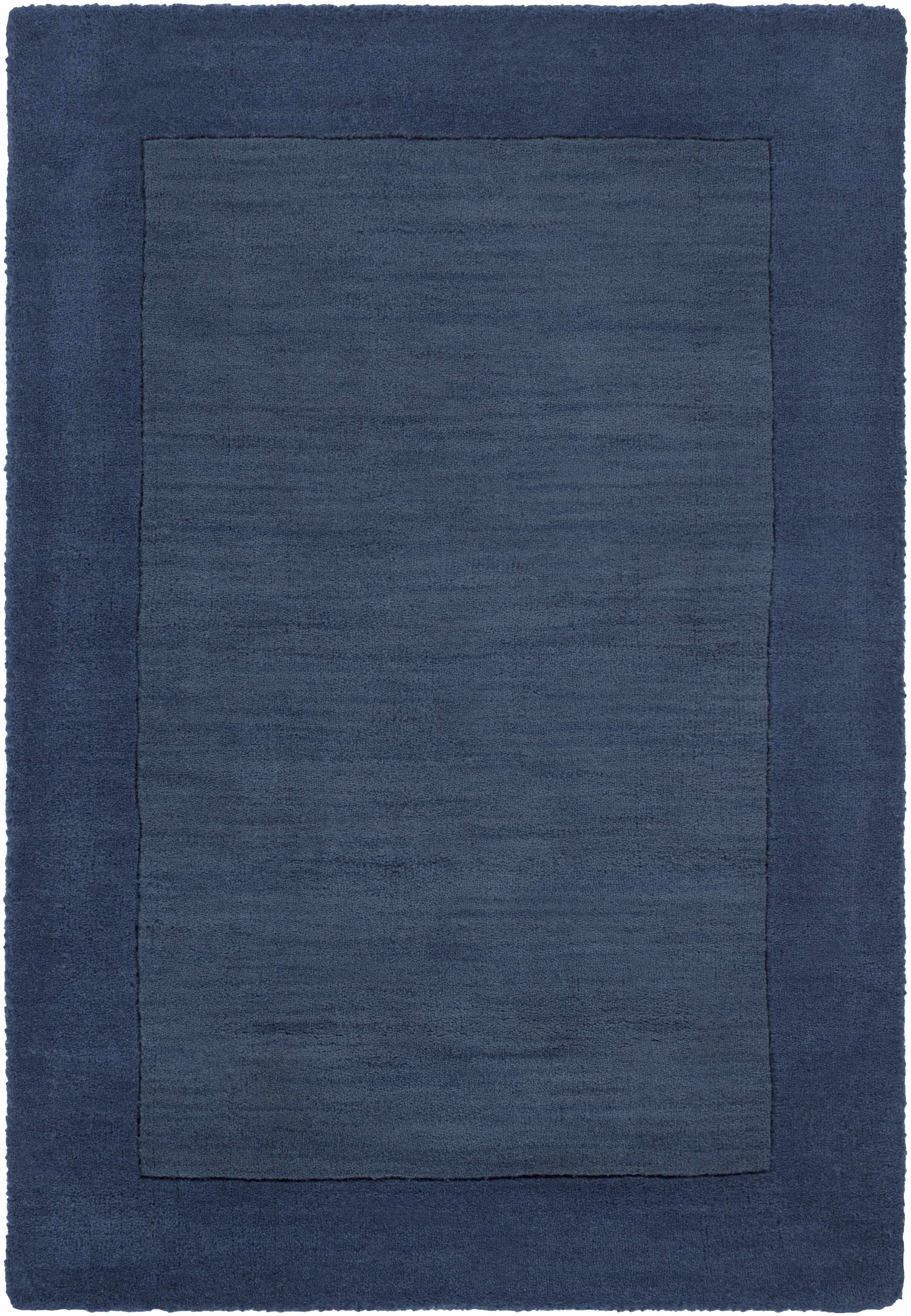 Fingerhut Wollteppich mit blauem Rand