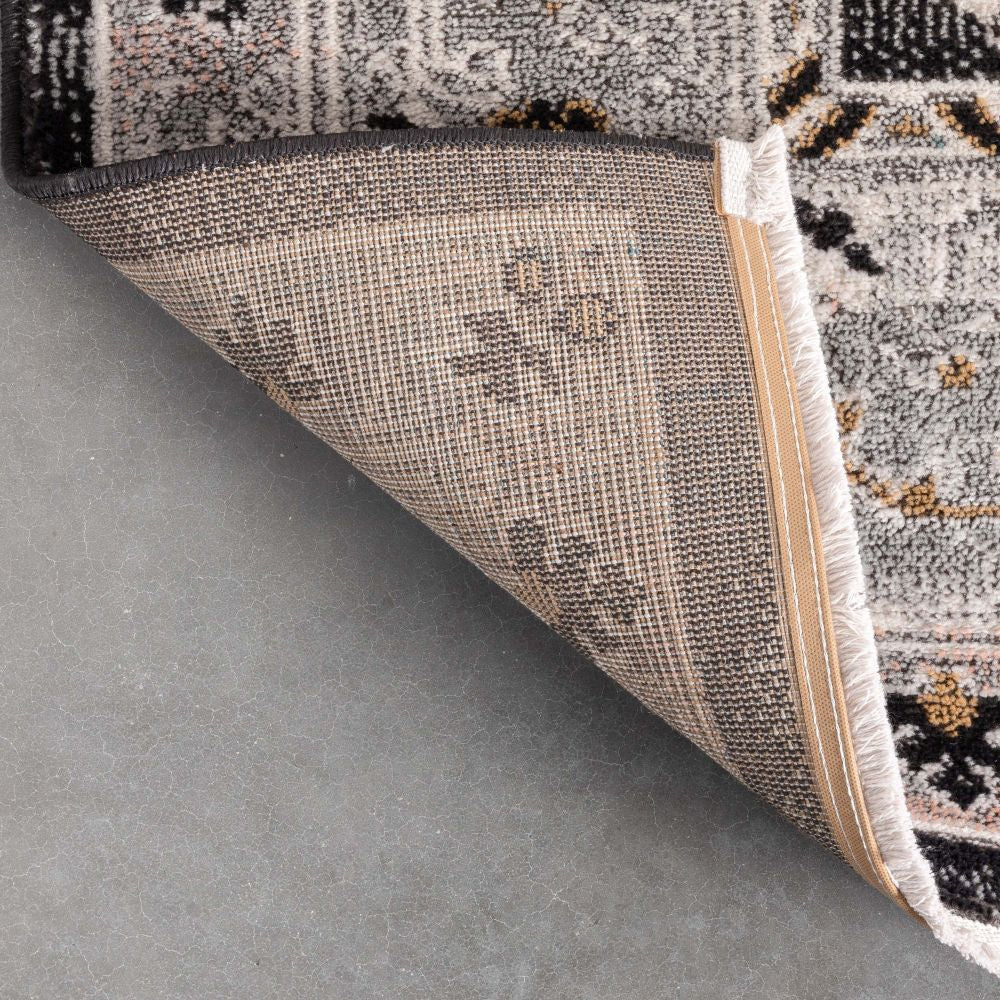 Julita Vintage Bohemian Aztec Tribal Schwarzer Teppich