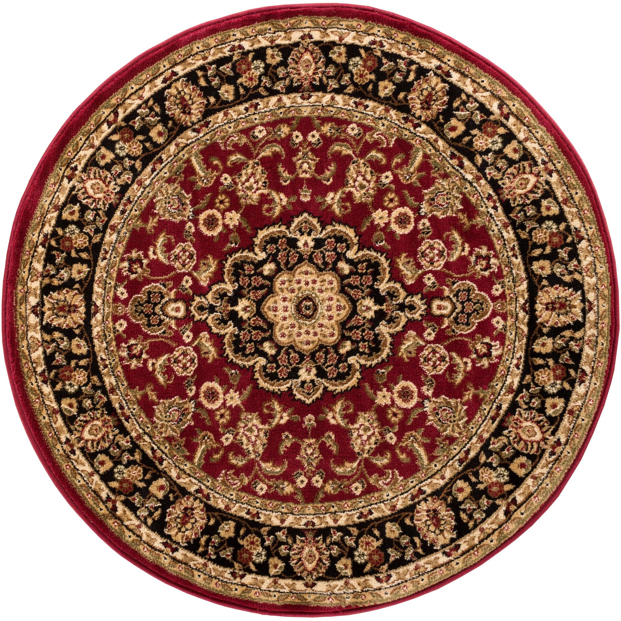 Medaillon Kashan Roter traditioneller runder Teppich
