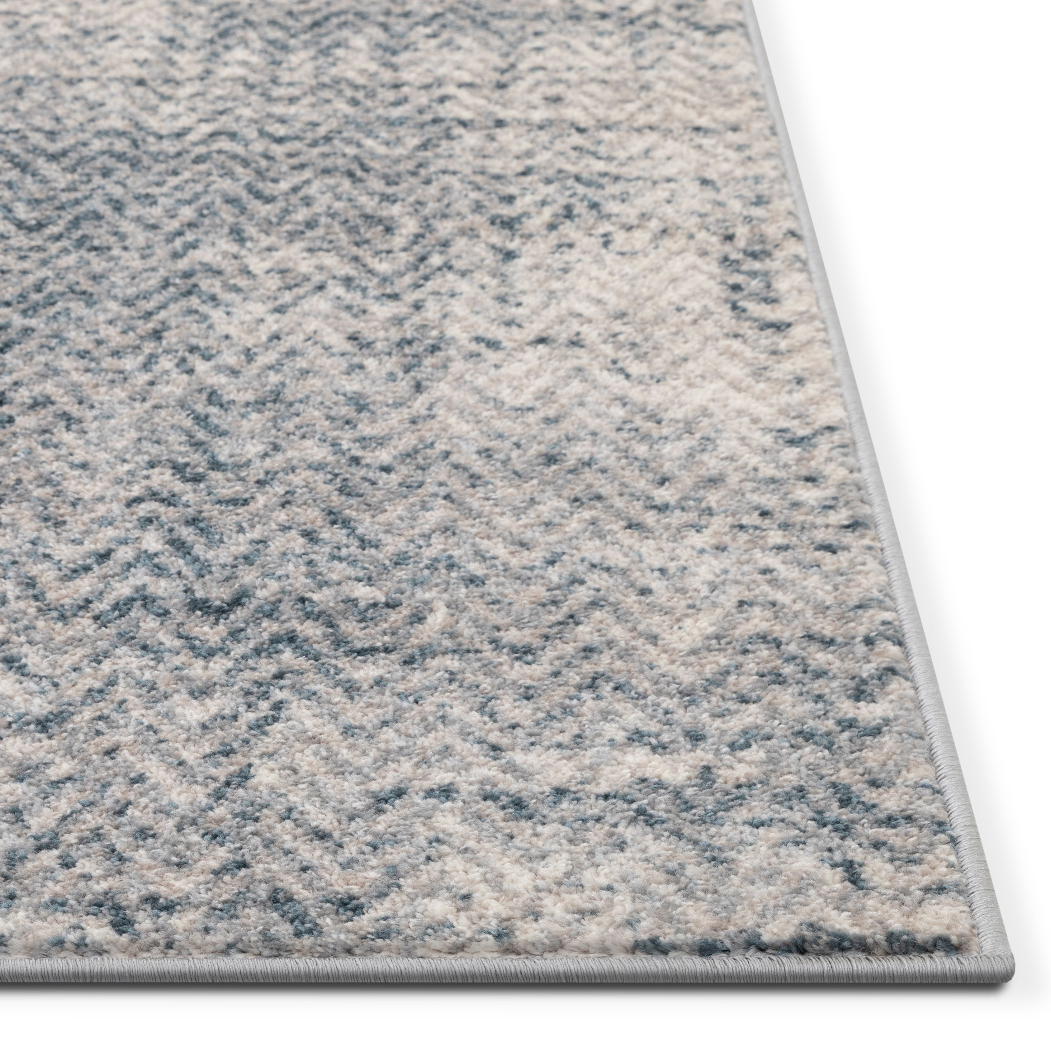 Geometrischer Teppich Laken in Used-Optik in Grau
