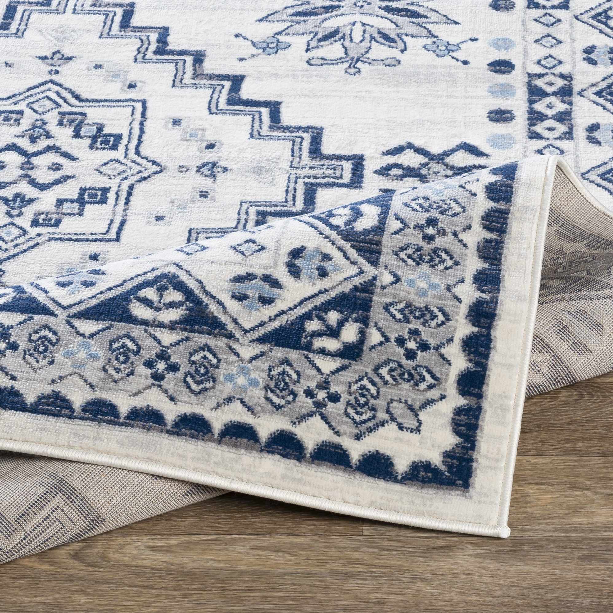 Ryton 9x12 Wei&szlig;/Blau Traditioneller Teppich &ndash; Ausverkauf