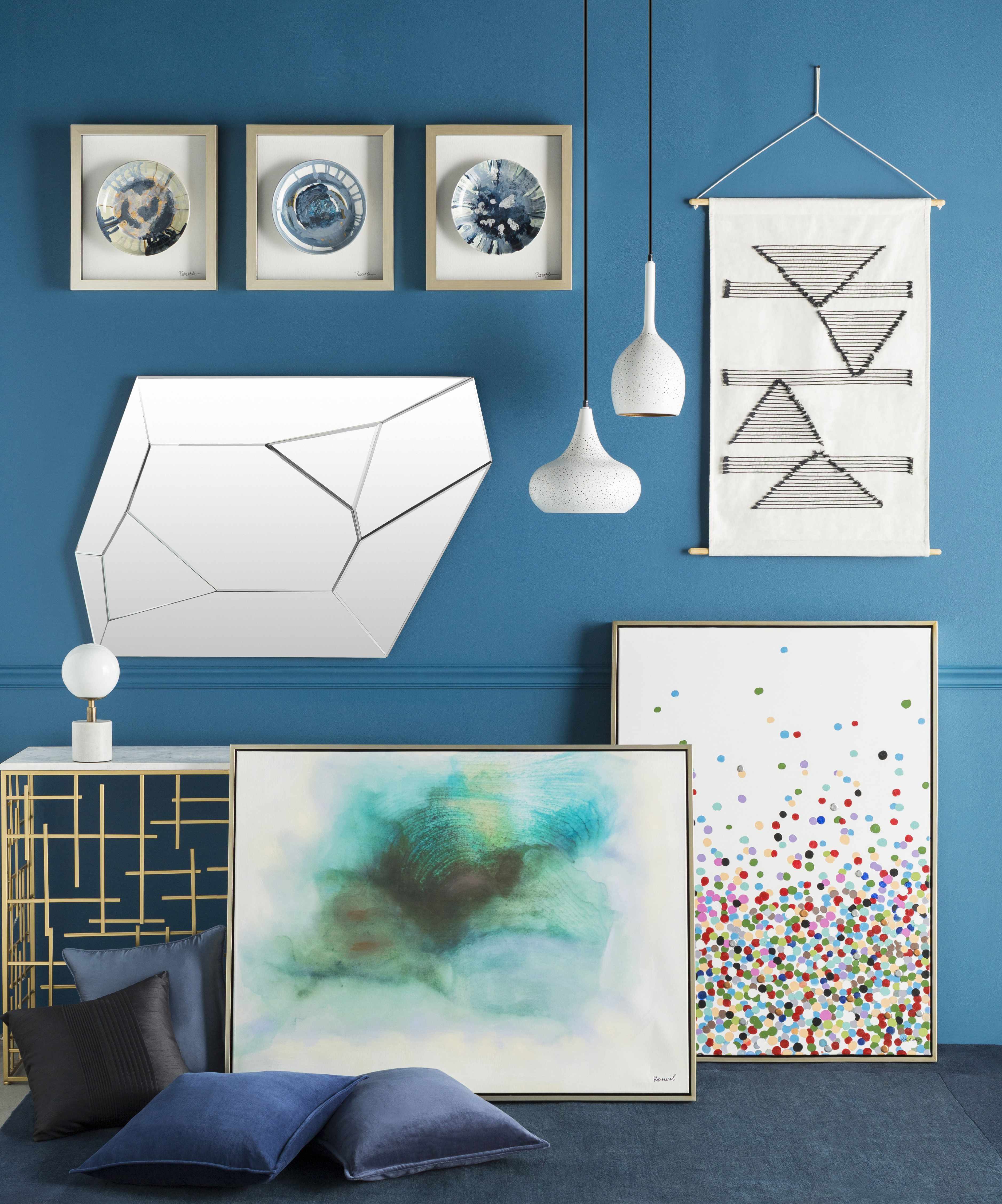 Fingerhut Wollteppich mit blauem Rand