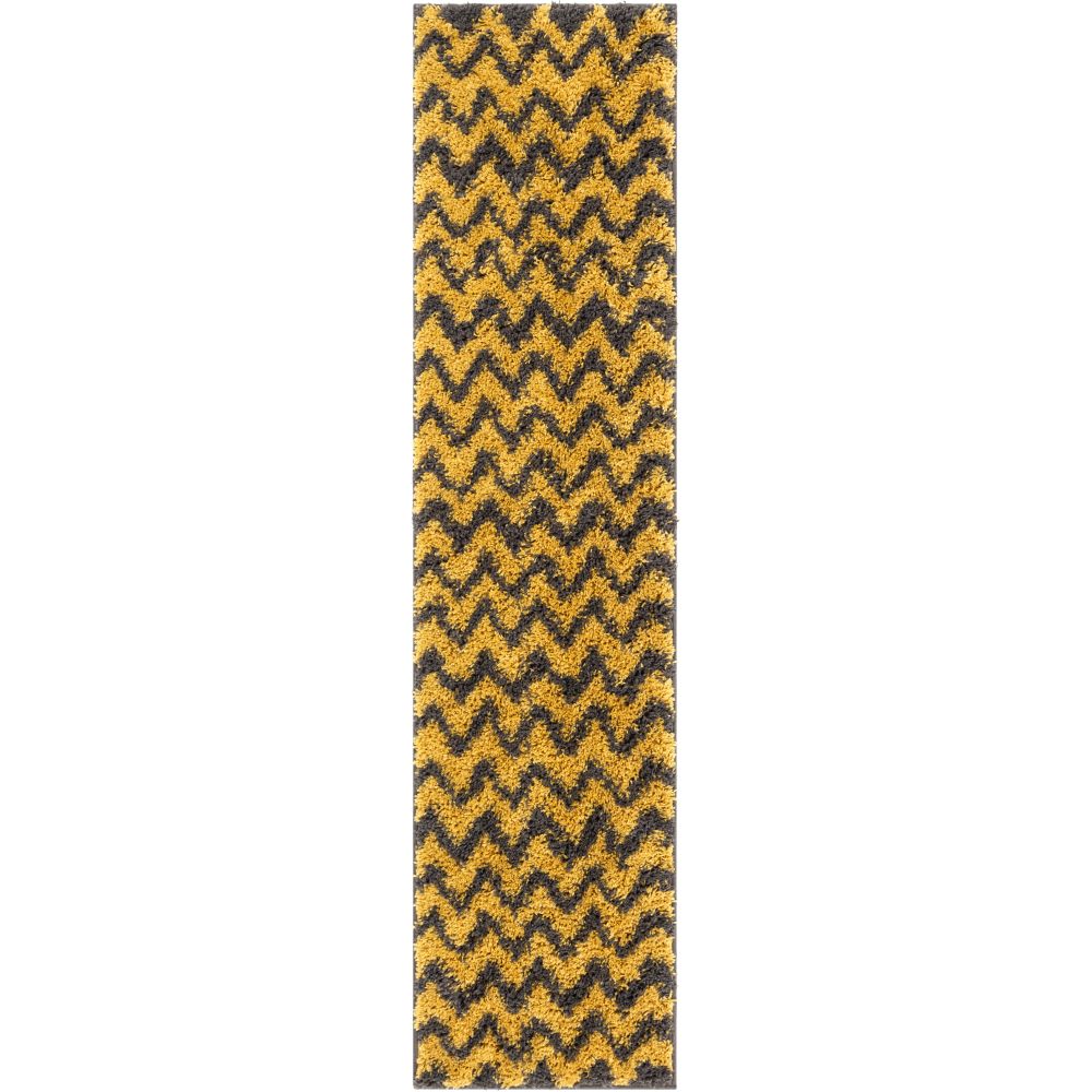 Moderner Teppich &bdquo;Passion Chevron Gold Grey&ldquo;.