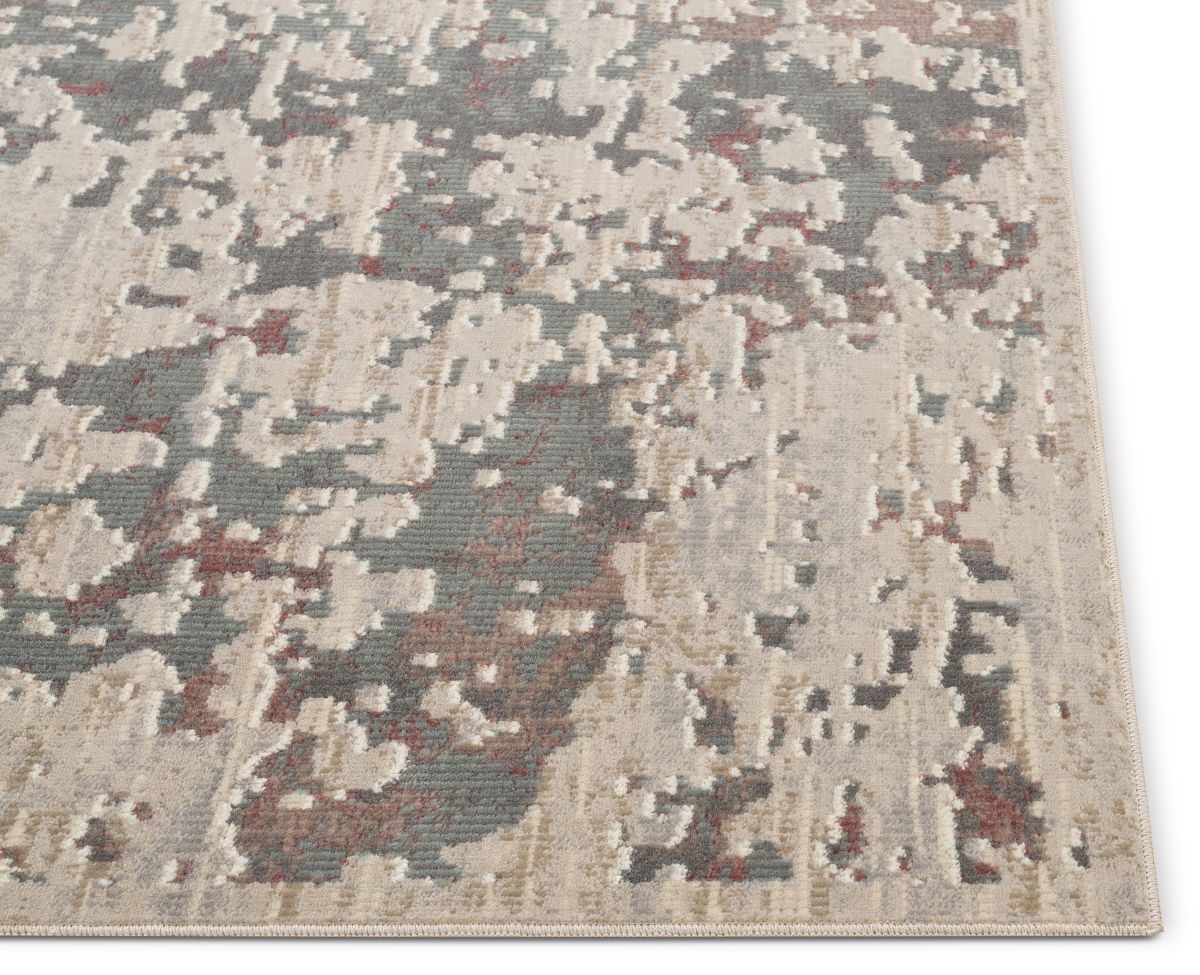 Beigefarbener Vintage-Global-Abstrakter Teppich Bowen