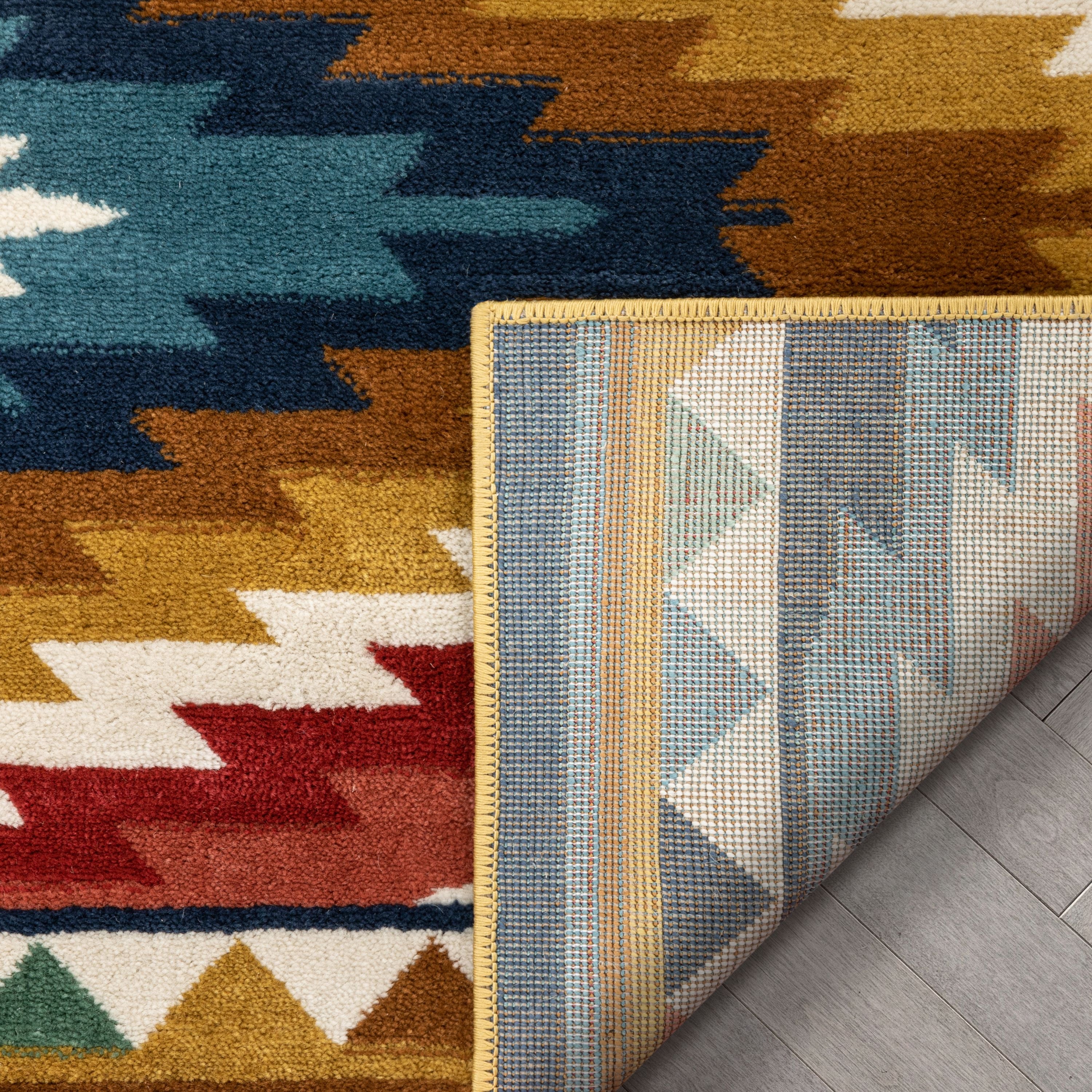 Mia Southwestern Tribal Azteken-Bohemian-Teppich in Blau
