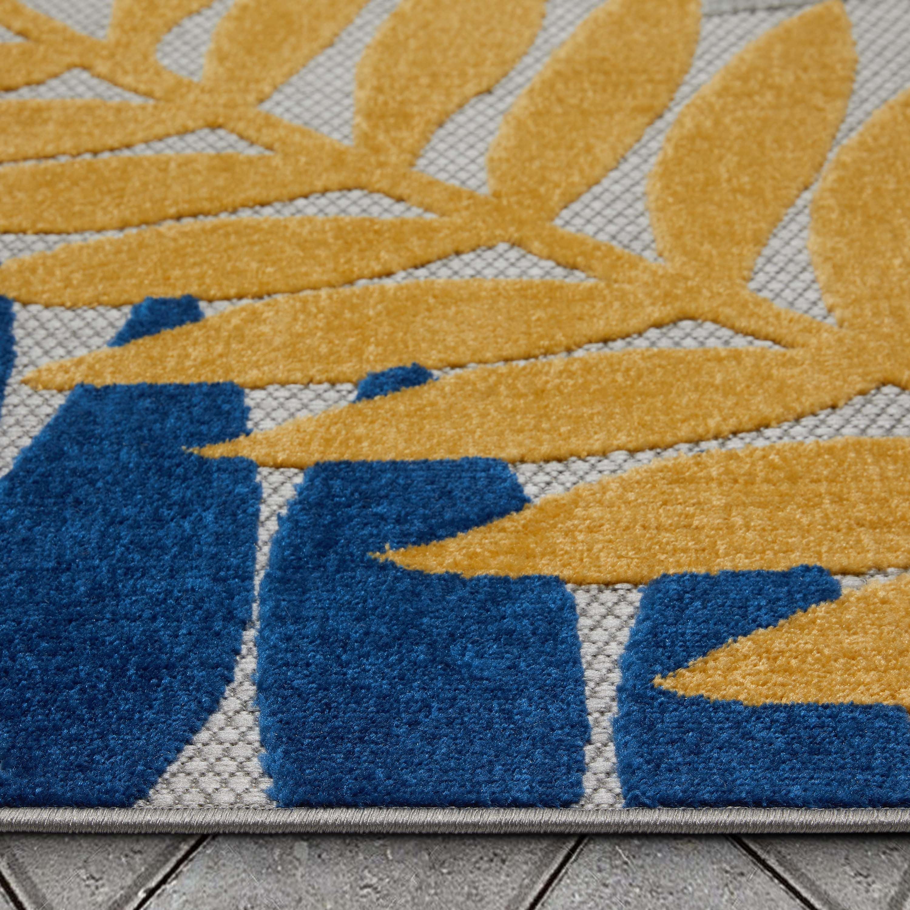 Mariah Grey Tropical Indoor Outdoor Teppich