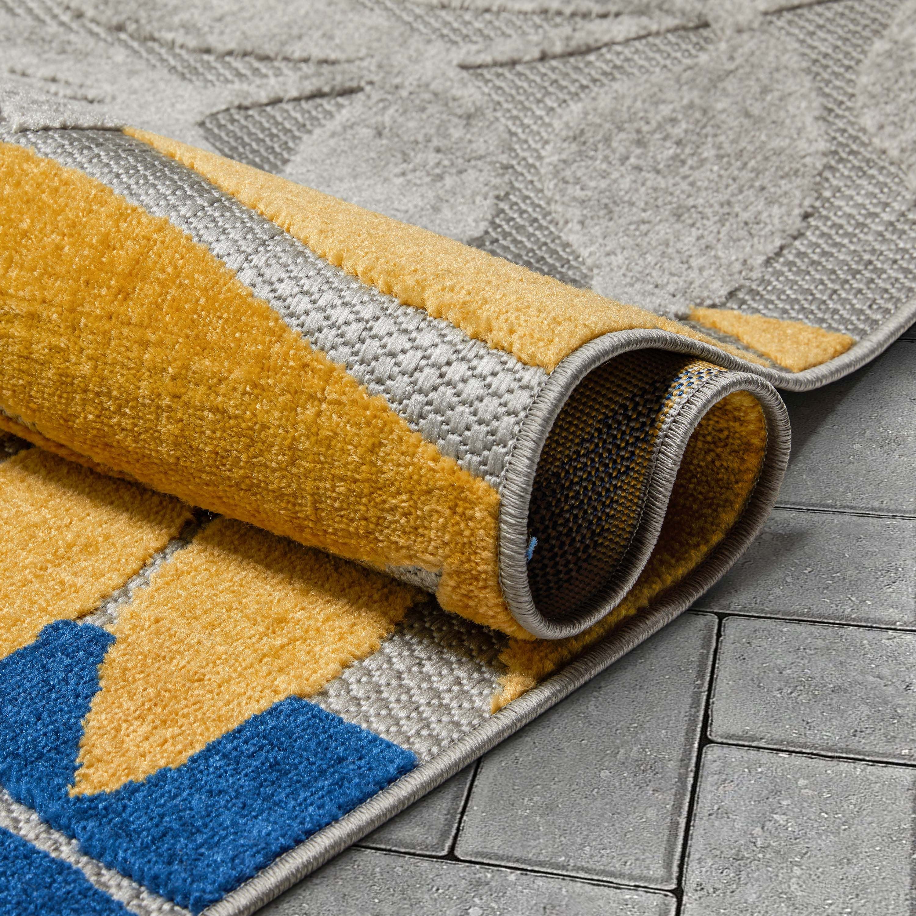 Mariah Grey Tropical Indoor Outdoor Teppich