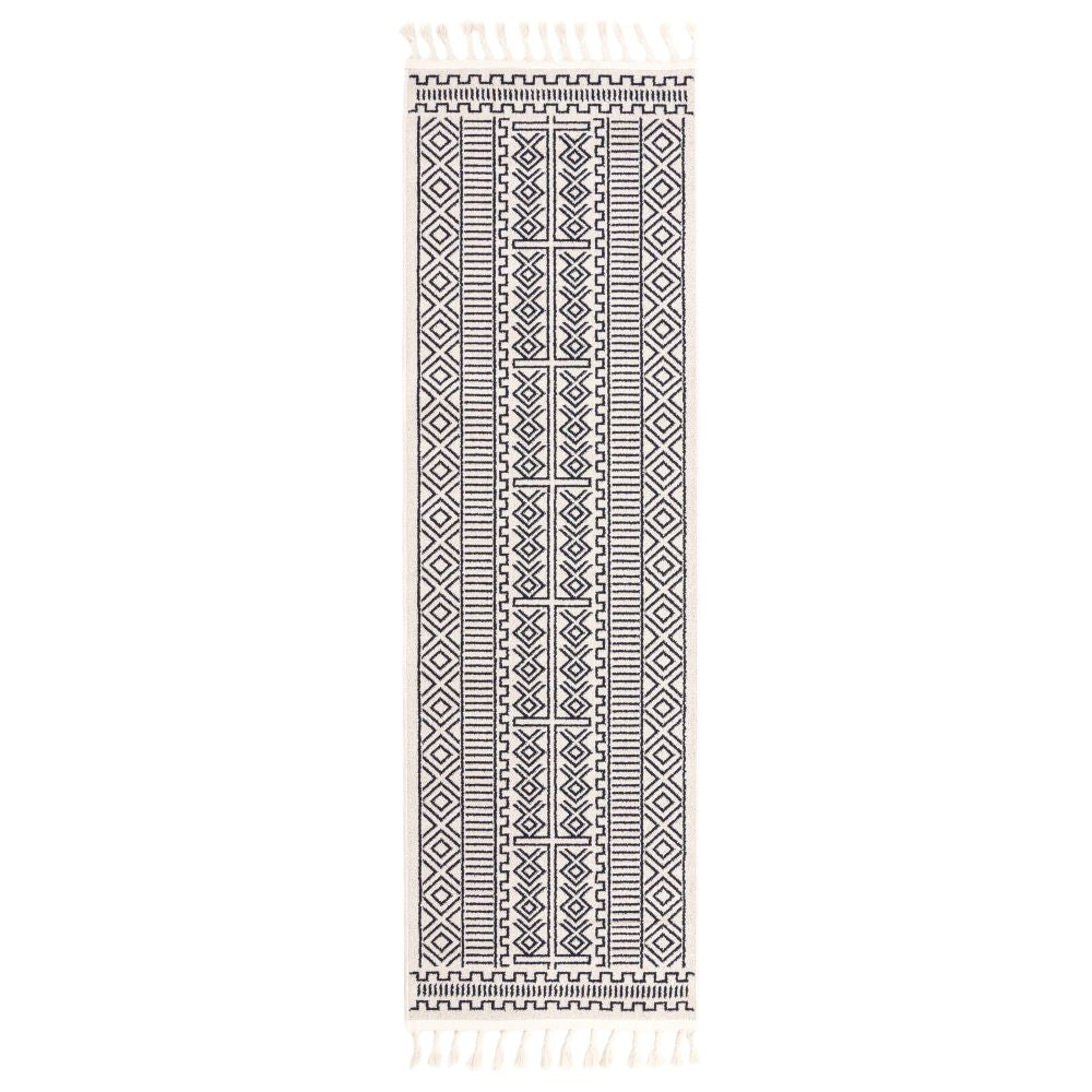Dora Tribal marokkanischer geometrischer dunkelblauer Kelim-Teppich