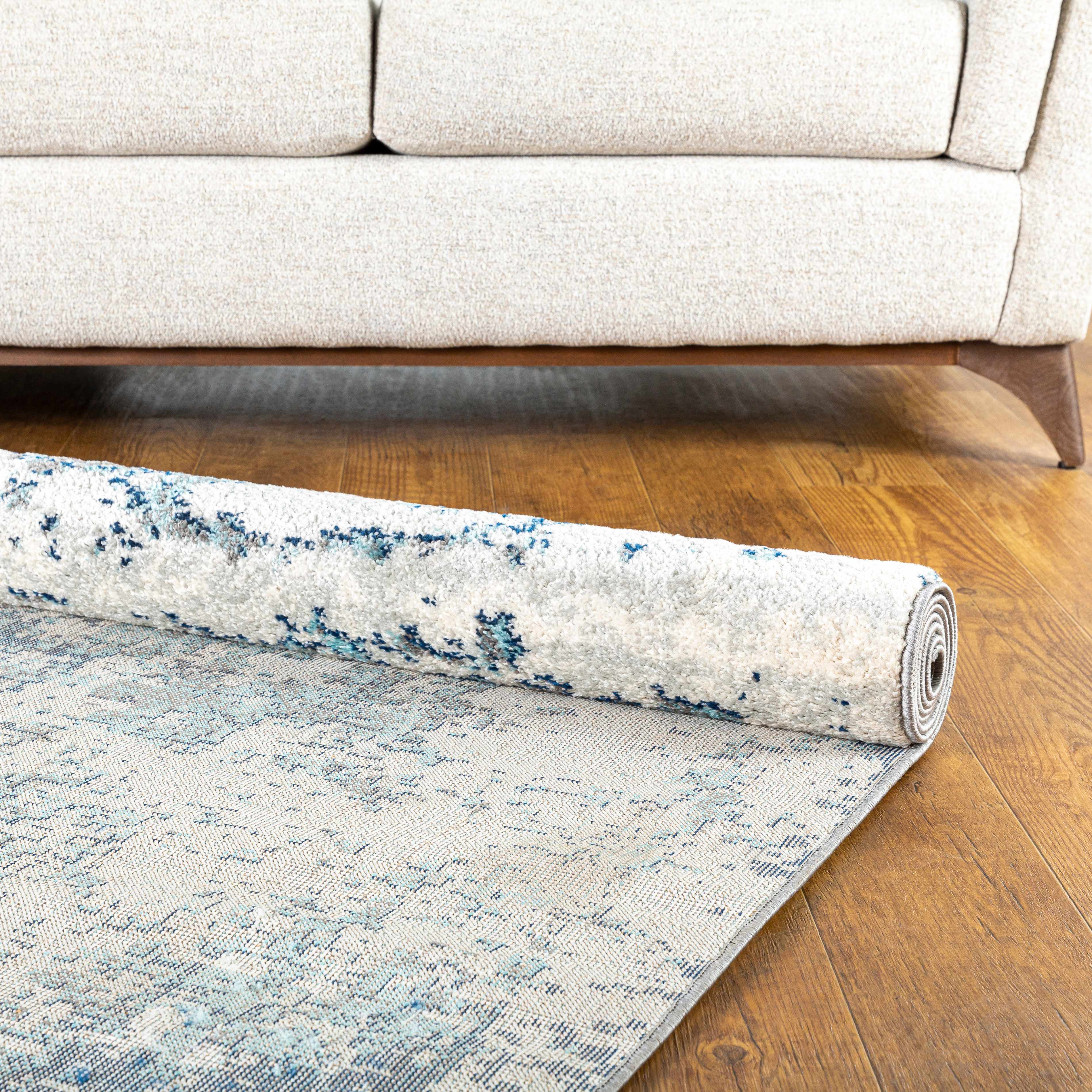 Teppich &bdquo;Beverly&ldquo; in abstraktem Blau