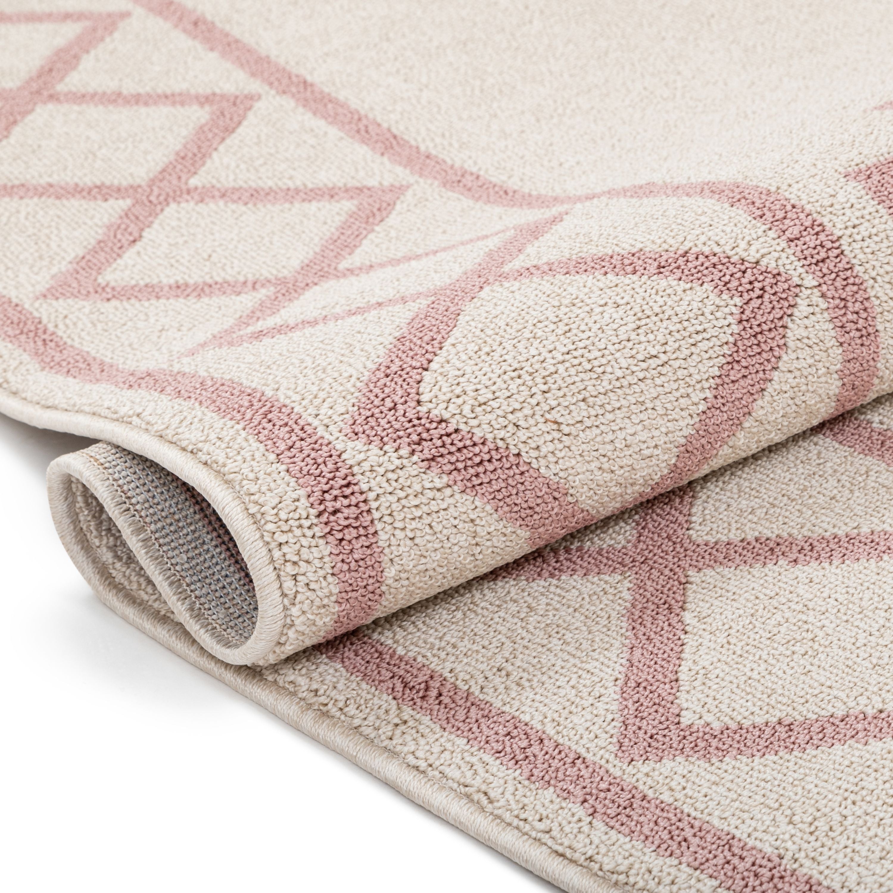 Mica Southwestern Tribal Geometrischer Teppich im Kelim-Stil in Blush