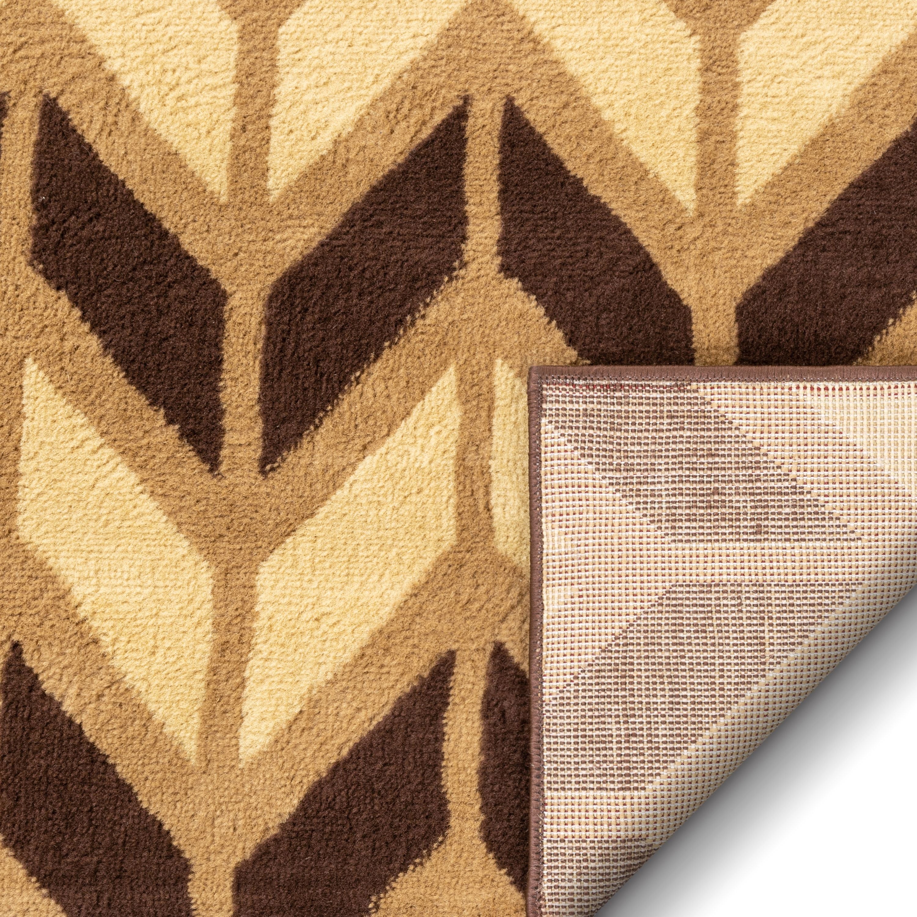Bourban Chevron Gold Moderner Teppich