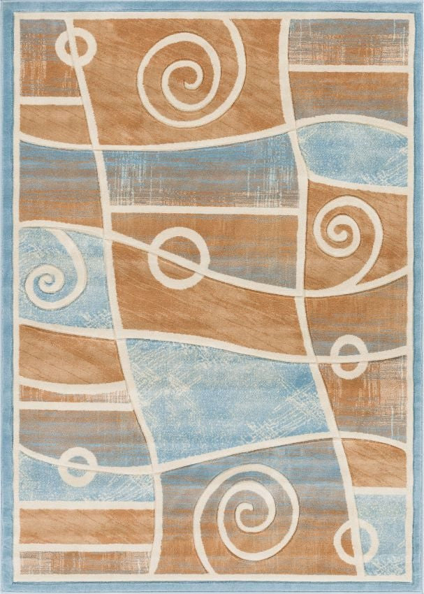 Moderner Teppich in Springfield-Blau