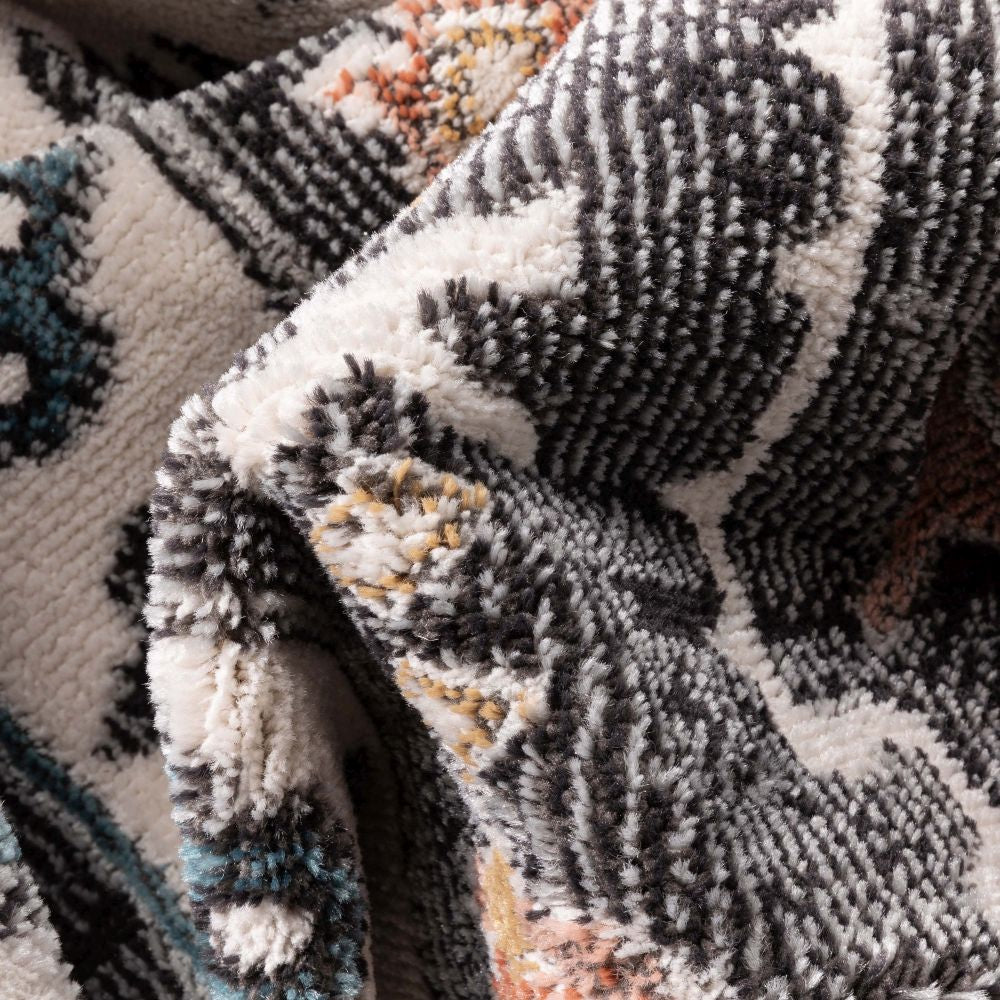 Julita Vintage Bohemian Aztec Tribal Schwarzer Teppich