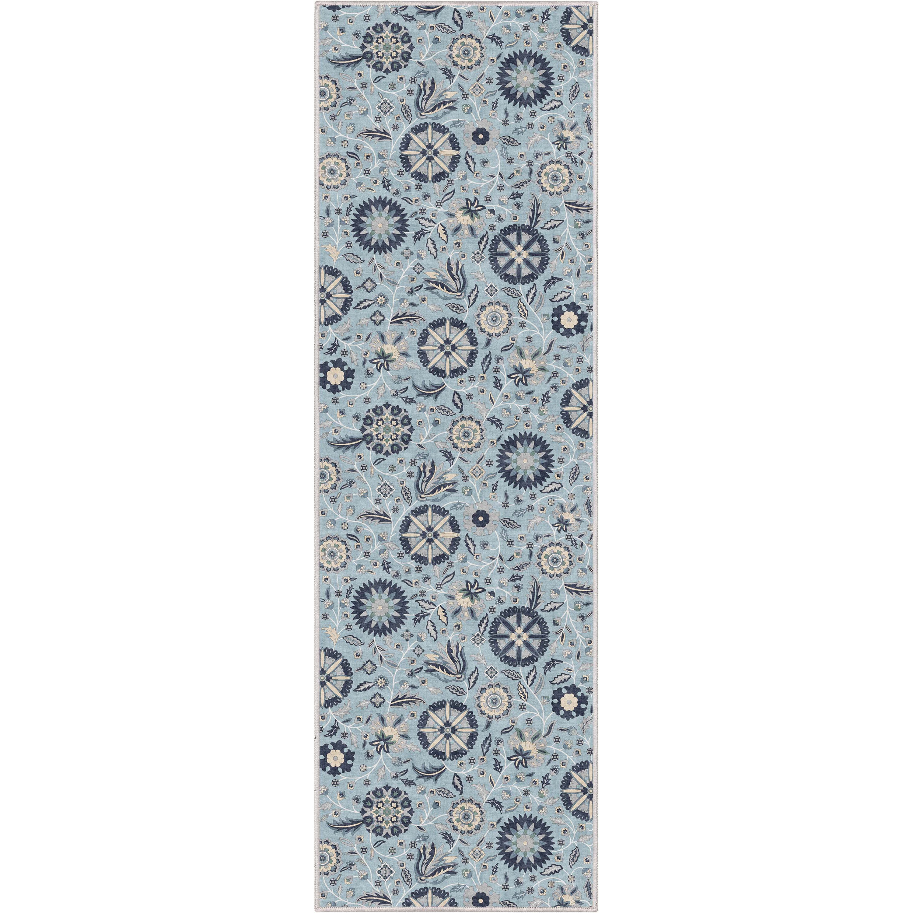 &Uuml;bergangsteppich &bdquo;Charlotte&ldquo; mit floralem Flachgewebe