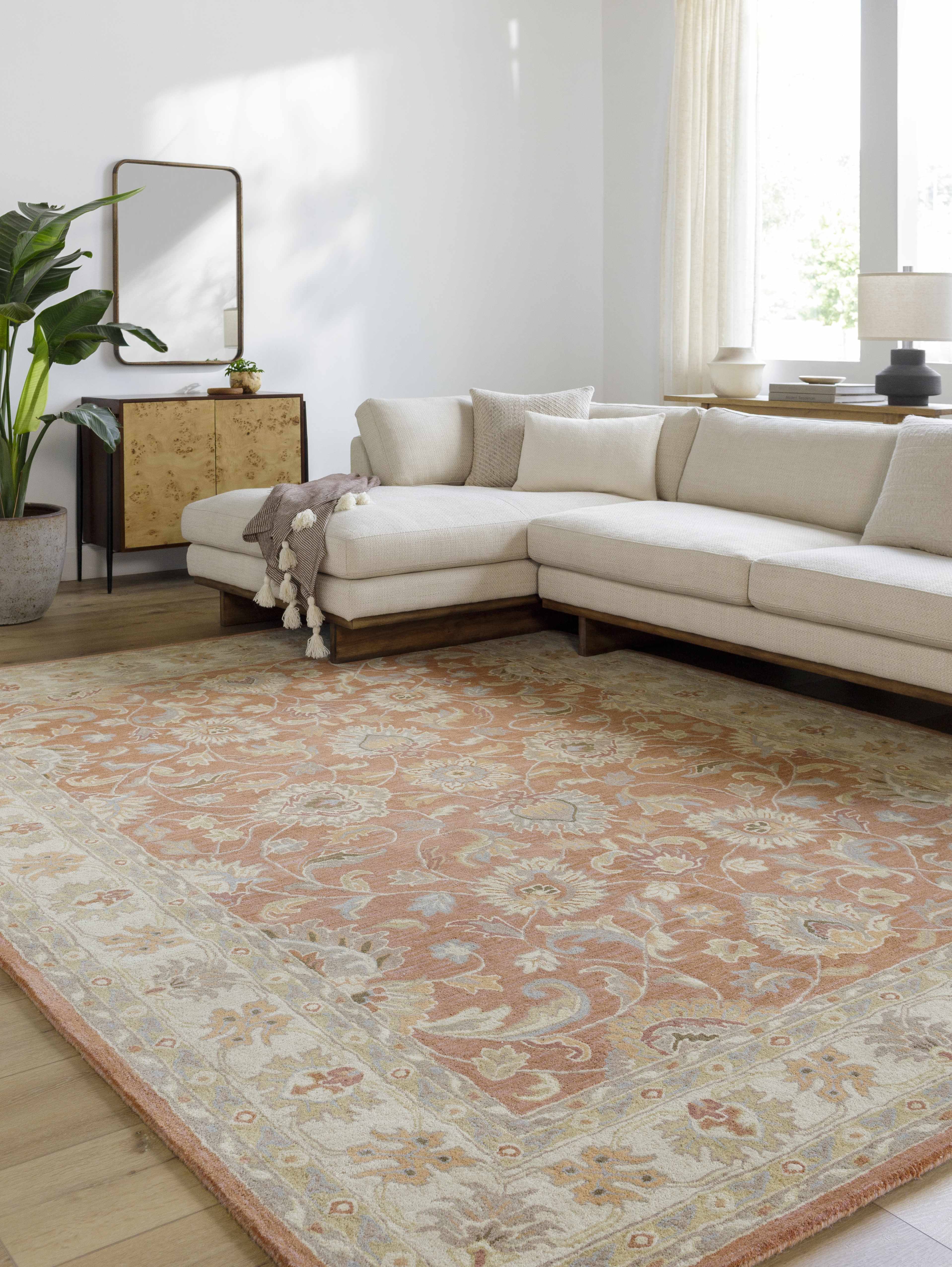 Cherryfield handgetufteter Wollteppich in gebranntem Orange 1124