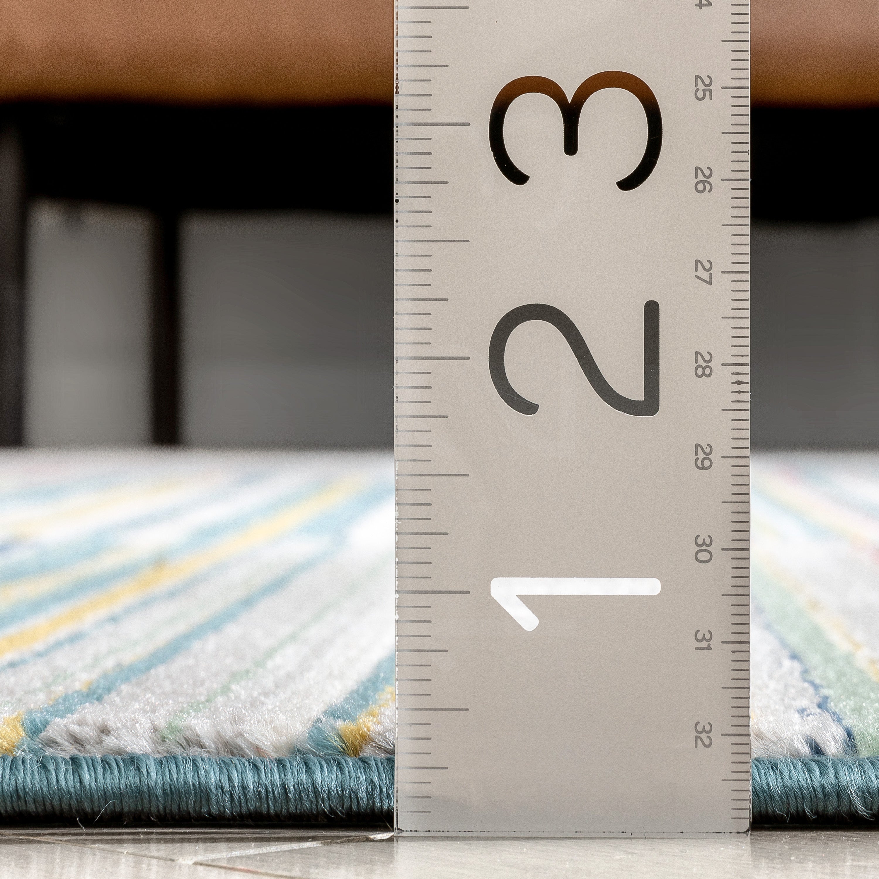 Nampa Tribal Stripes Geometrisches Muster Gr&uuml;n Blau Distressed Teppich