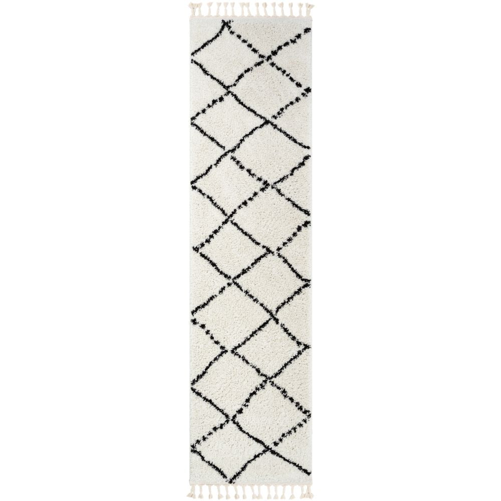 Patli marokkanischer Spalier-Teppich aus Elfenbein