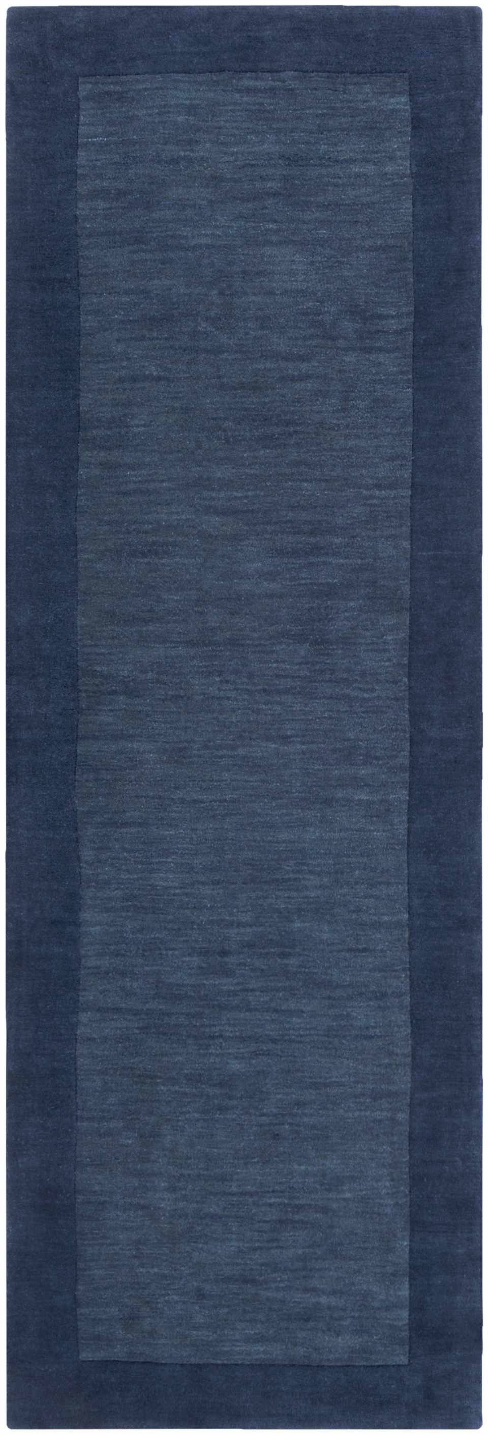 Fingerhut Wollteppich mit blauem Rand