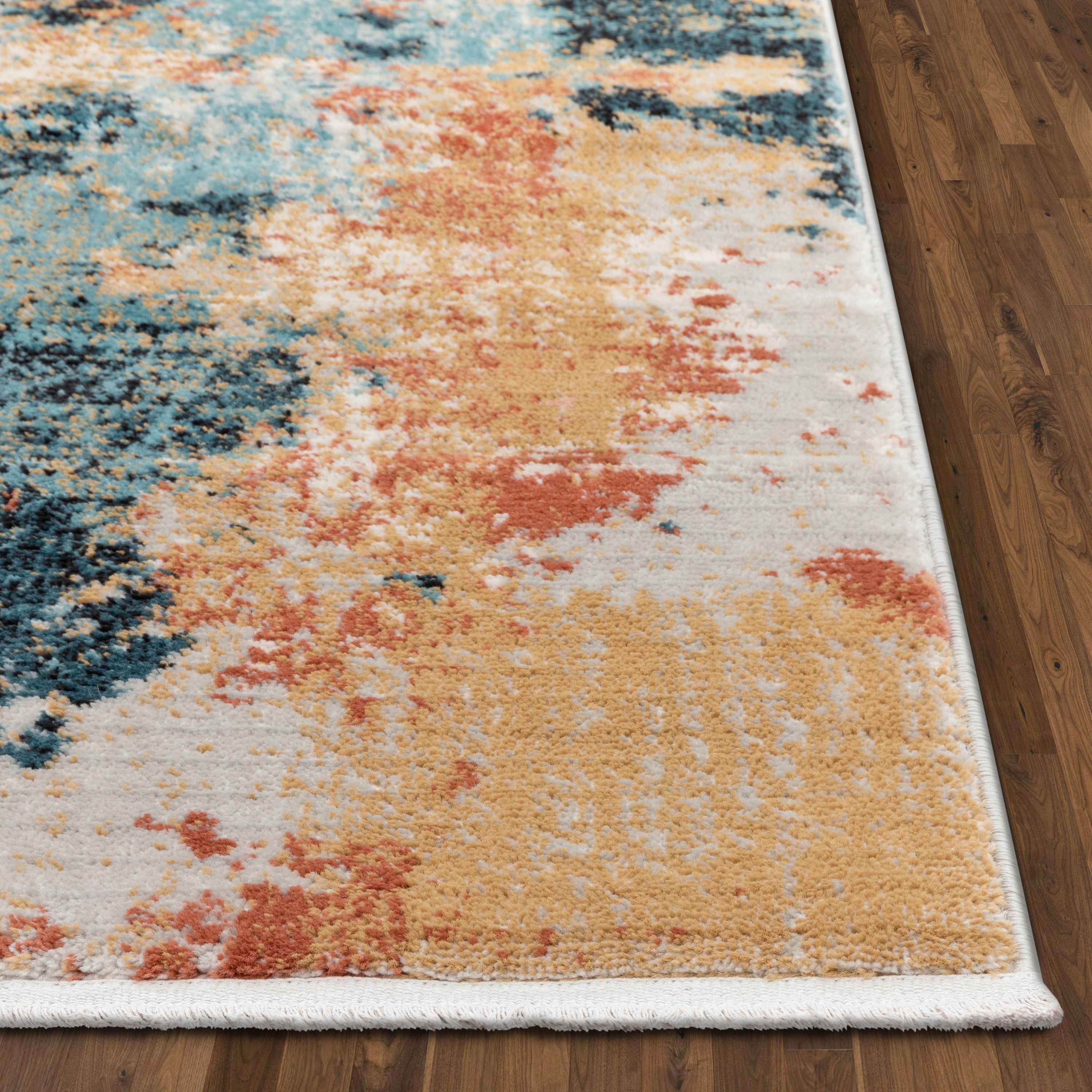 Vento Bohemian Modern Abstract Distressed Multi Teppich