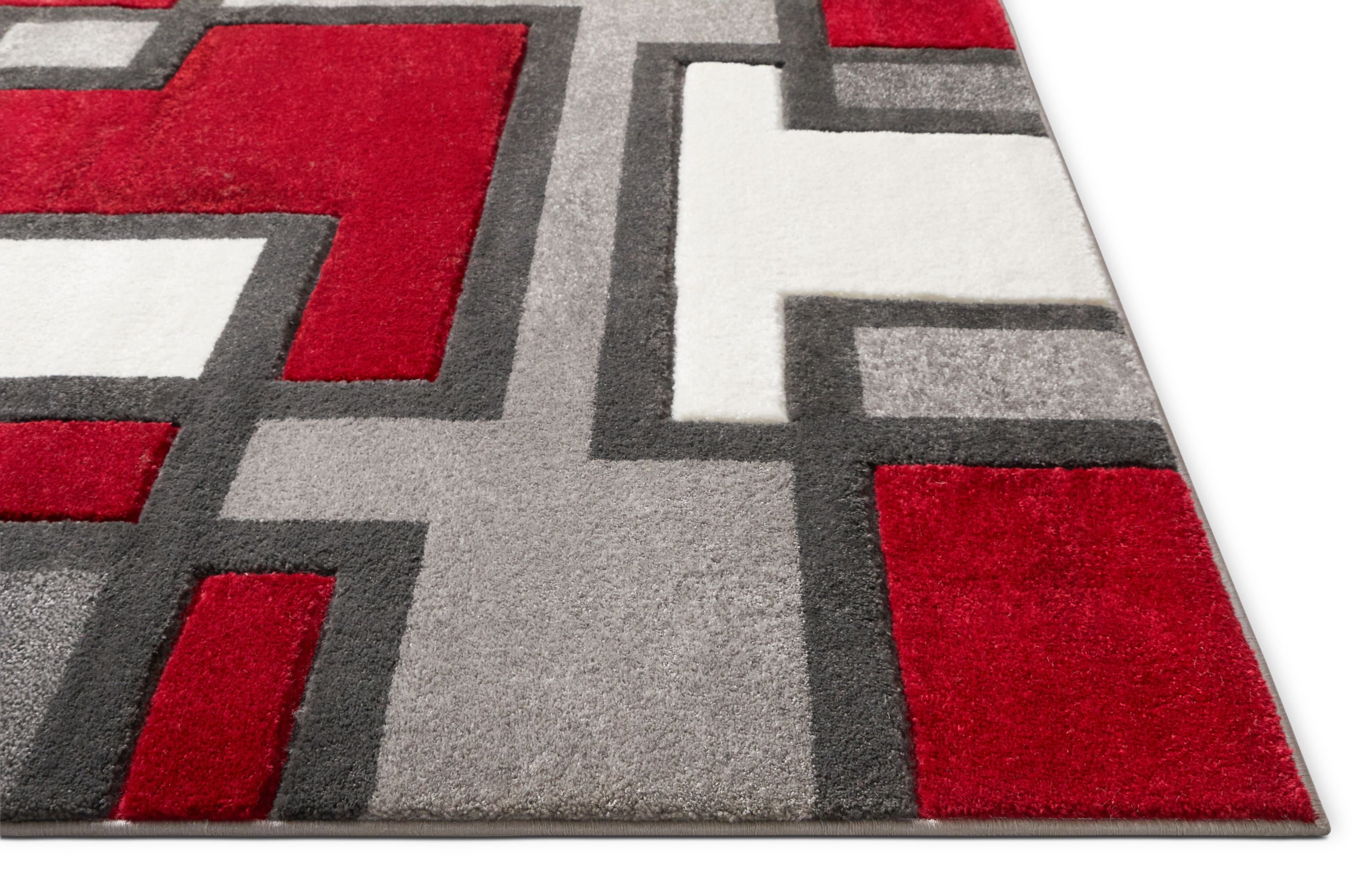 Roter moderner Teppich Imagination Squares