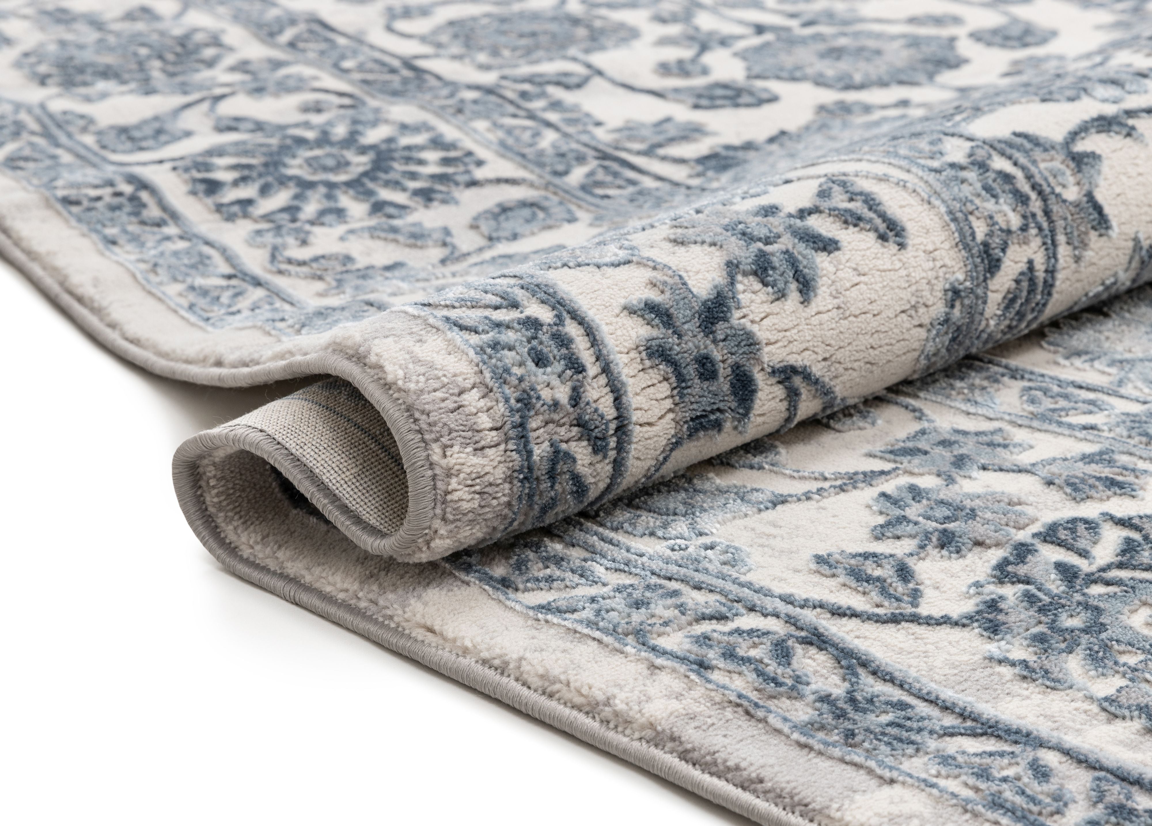 Alexis Vintage orientalischer Hoch-Tief-Teppich in Elfenbein