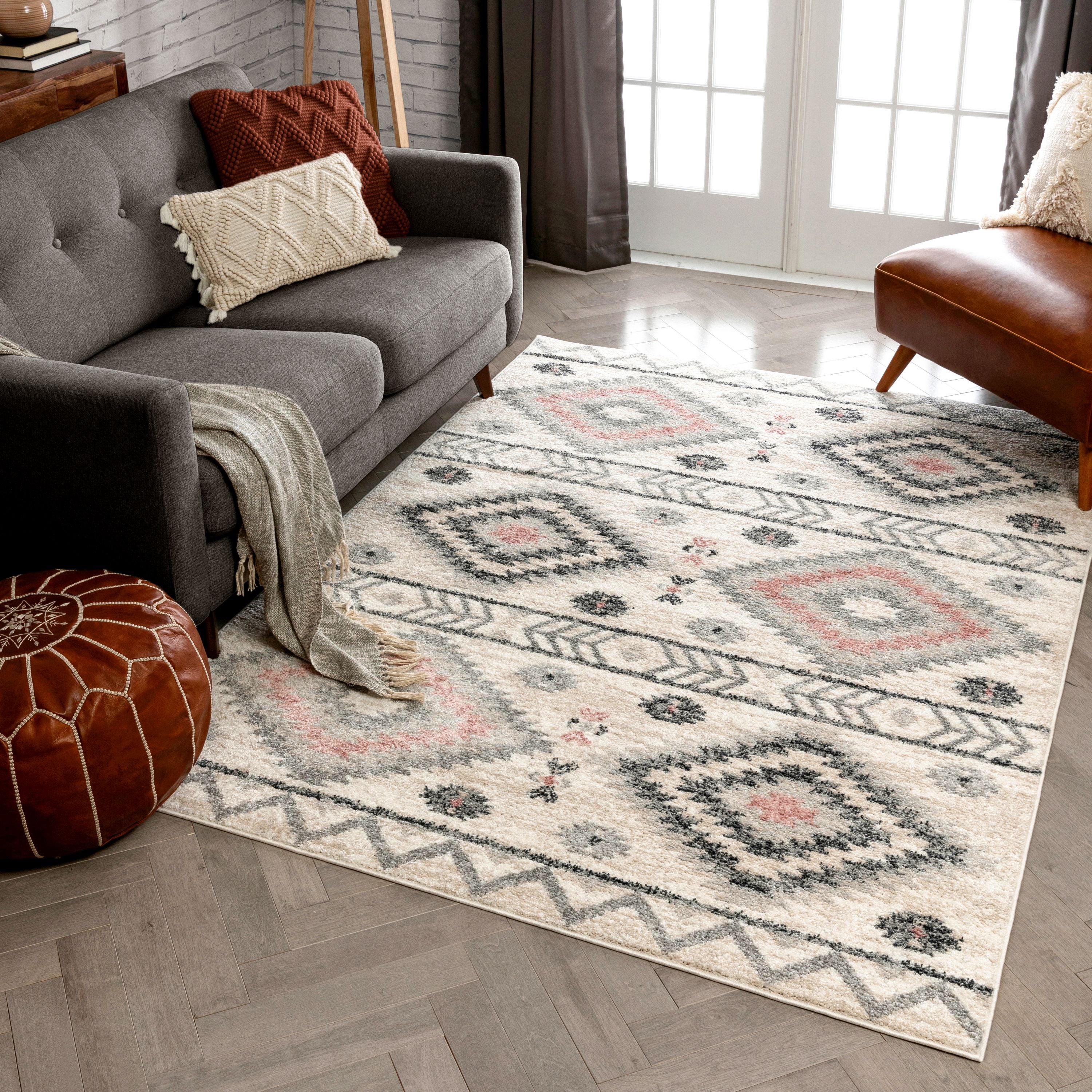 Prato Tribal S&uuml;dwestlicher geometrischer rosa Teppich
