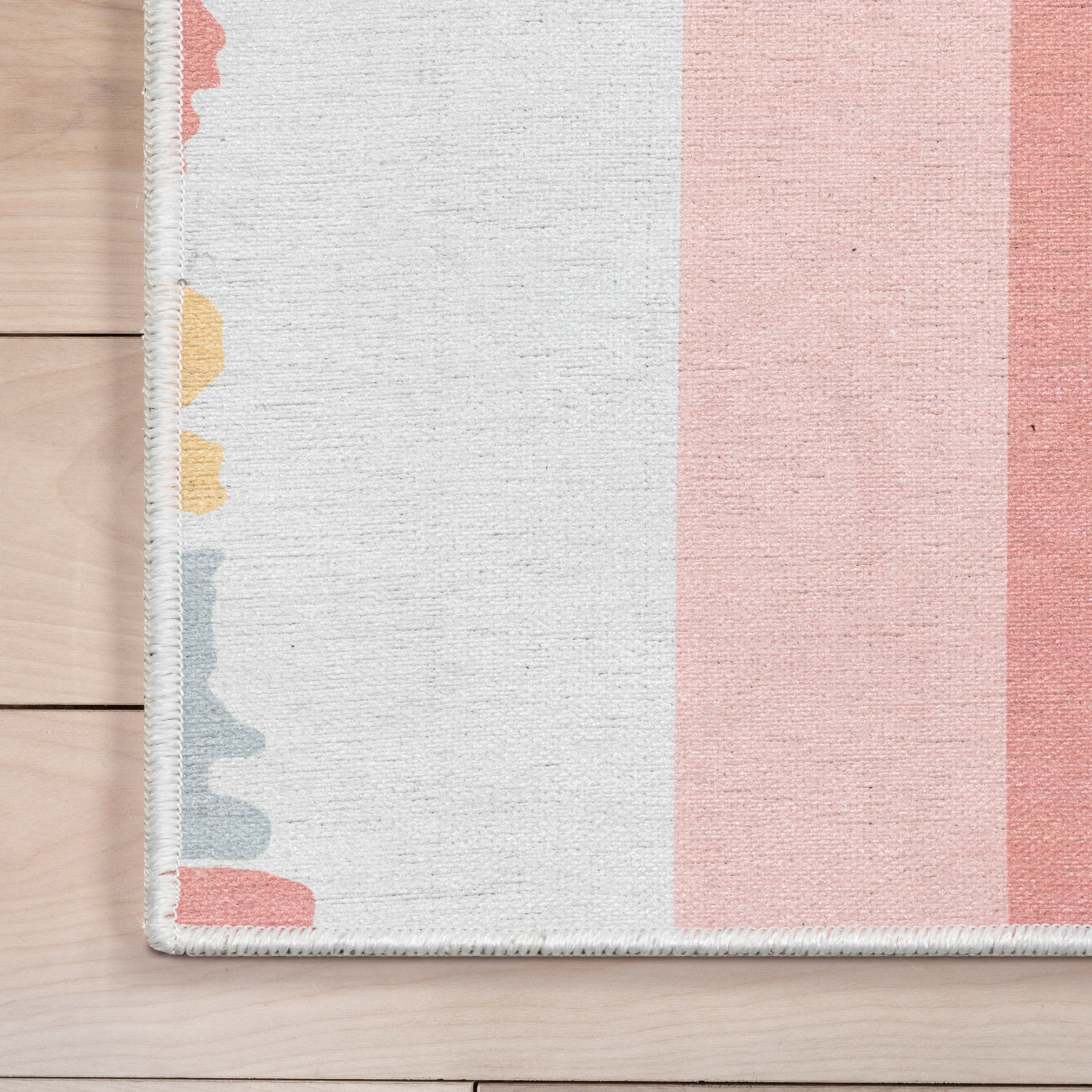 Moderner, mehrfarbiger Flachgewebe-Teppich &bdquo;Crescent Rainbow&ldquo;.