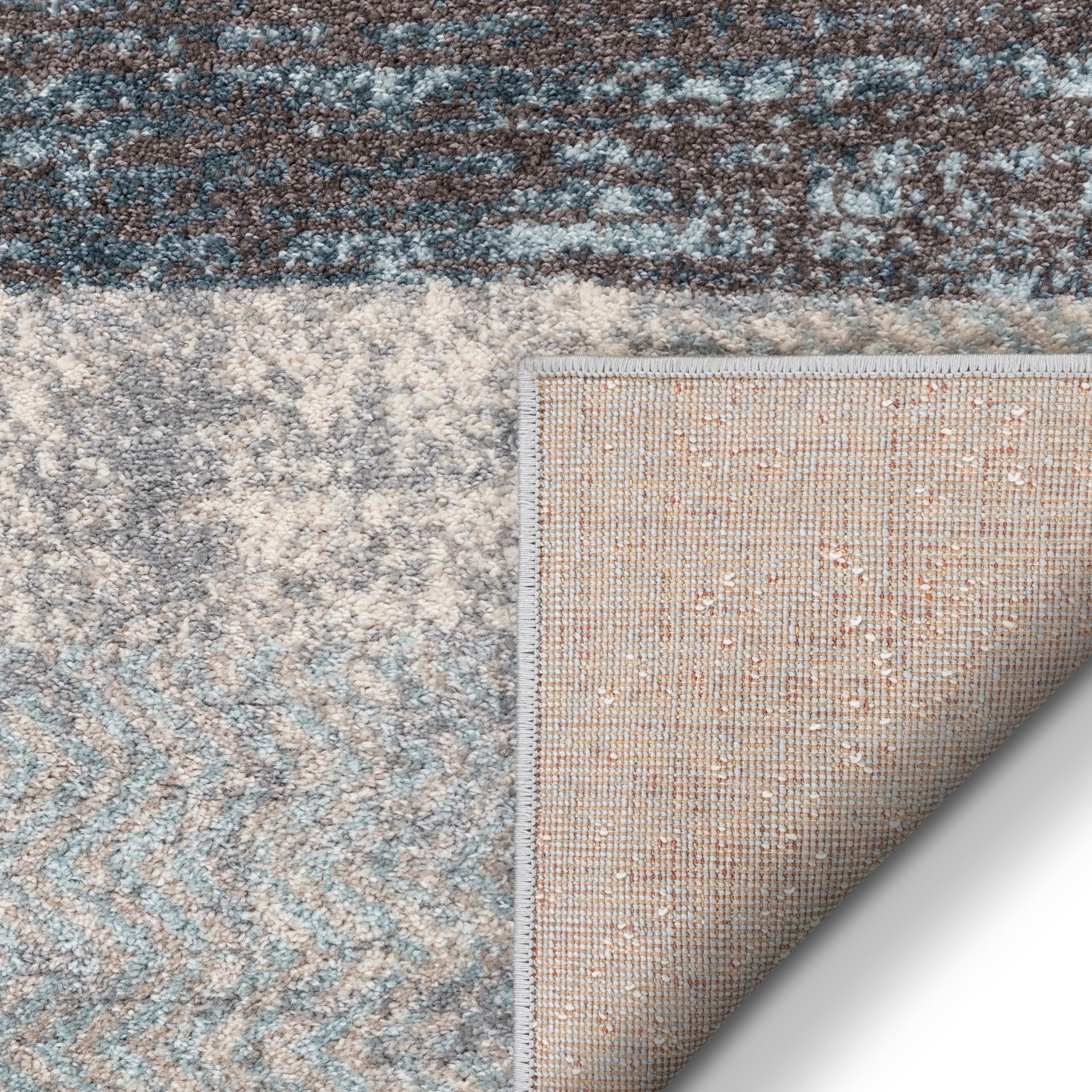 Geometrischer Teppich Laken in Used-Optik in Grau