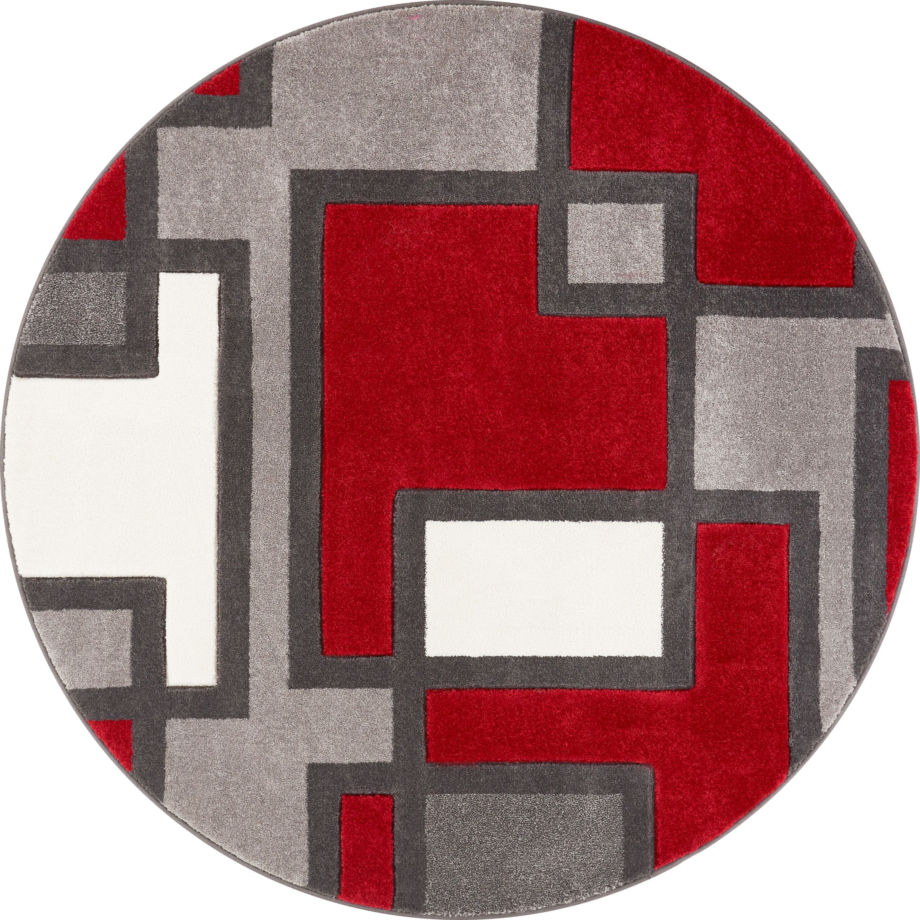 Roter moderner Teppich Imagination Squares