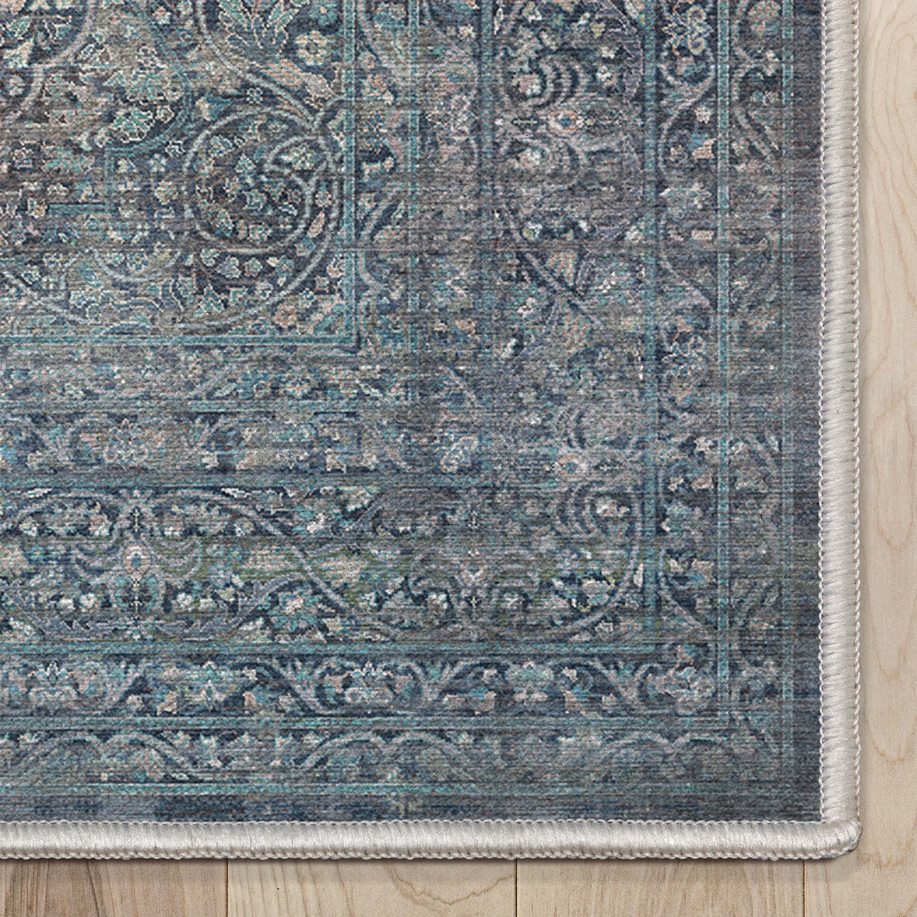 Juliette Vintage persischer orientalischer Flachgewebe-Teppich in Blau