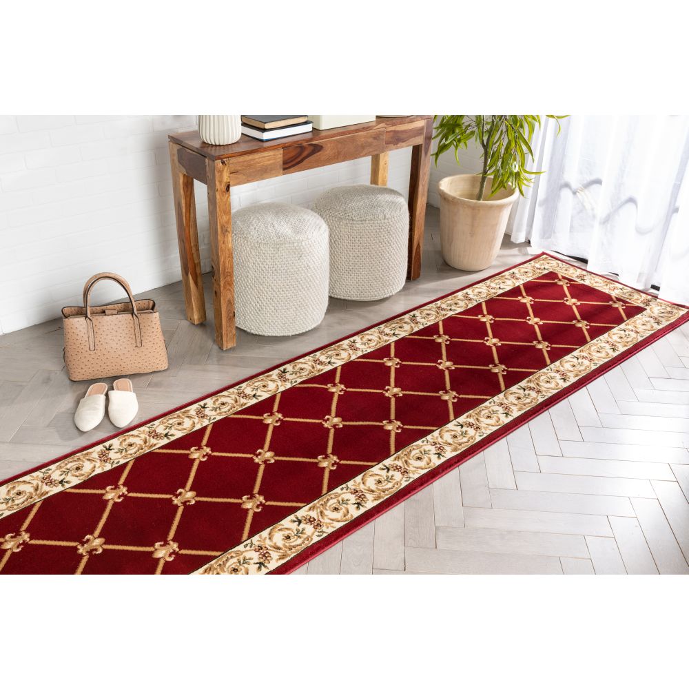 Fleur De Lis Roter formeller Teppich