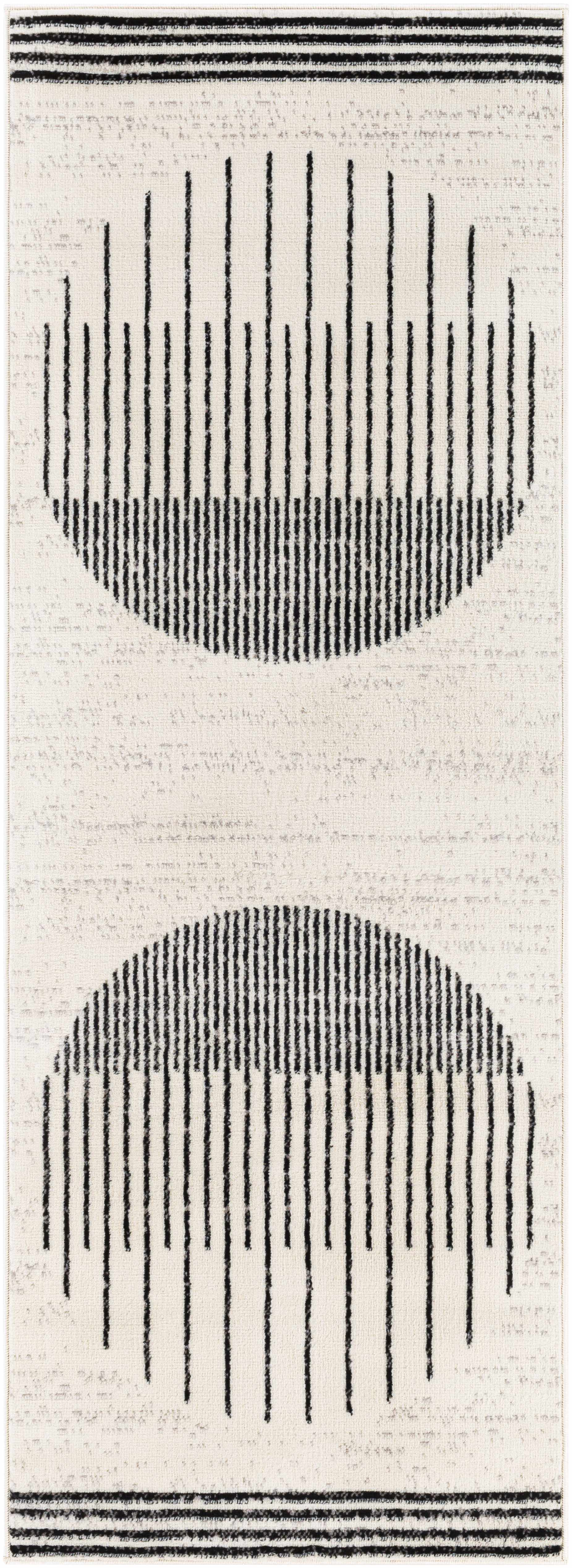 Schwarz-wei&szlig;er geometrischer Angus-Teppich