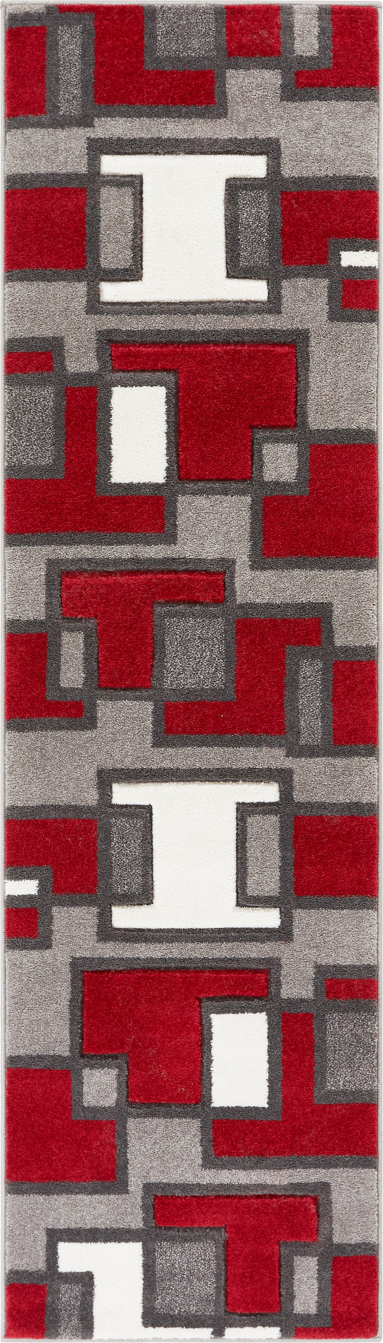 Roter moderner Teppich Imagination Squares