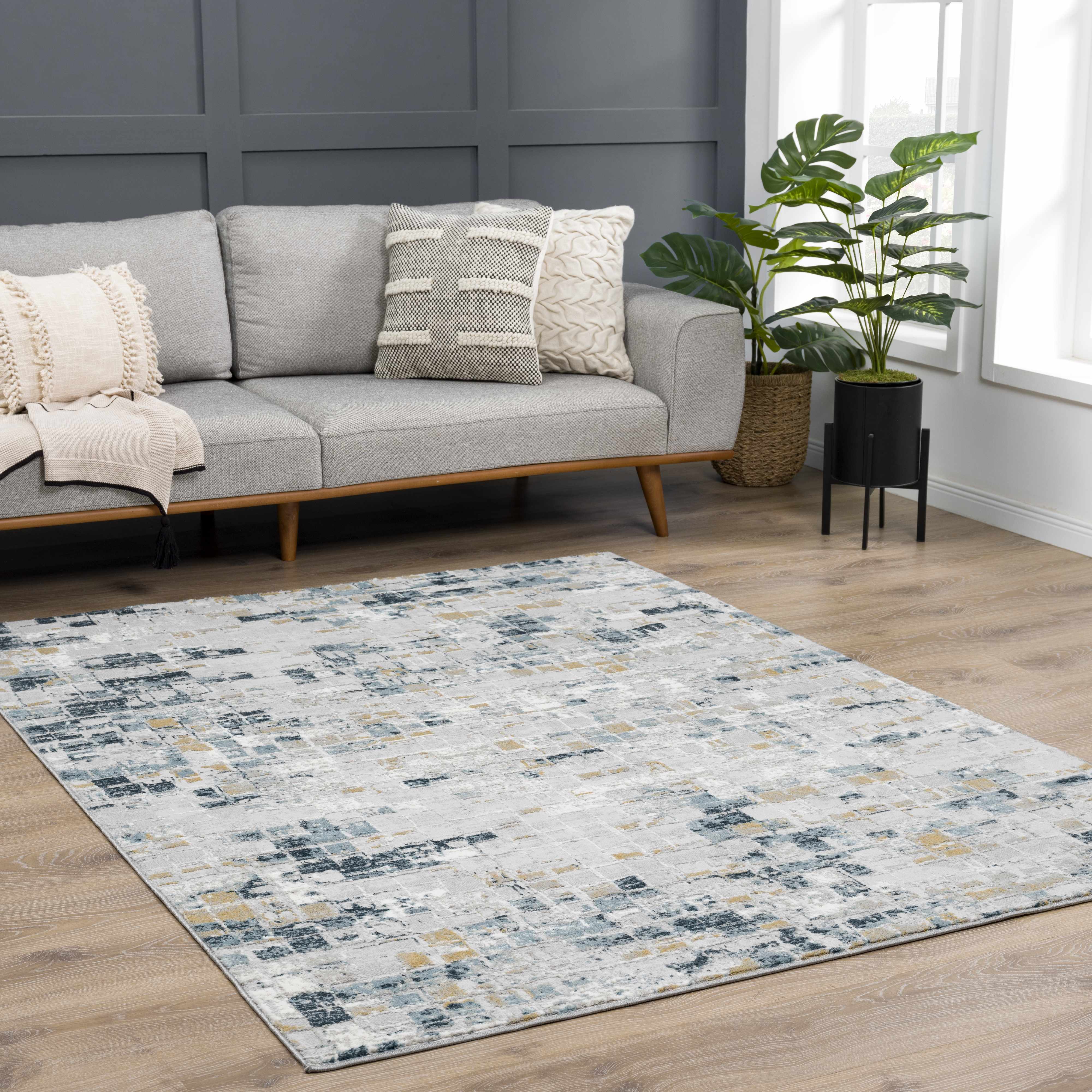 Liveri Abstrakter blauer Teppich