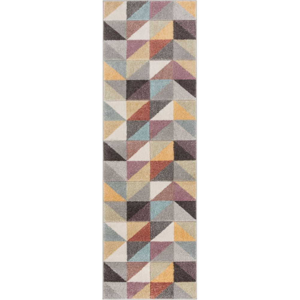 Platte Geometrischer skandinavischer 3D-strukturierter Multi-Teppich