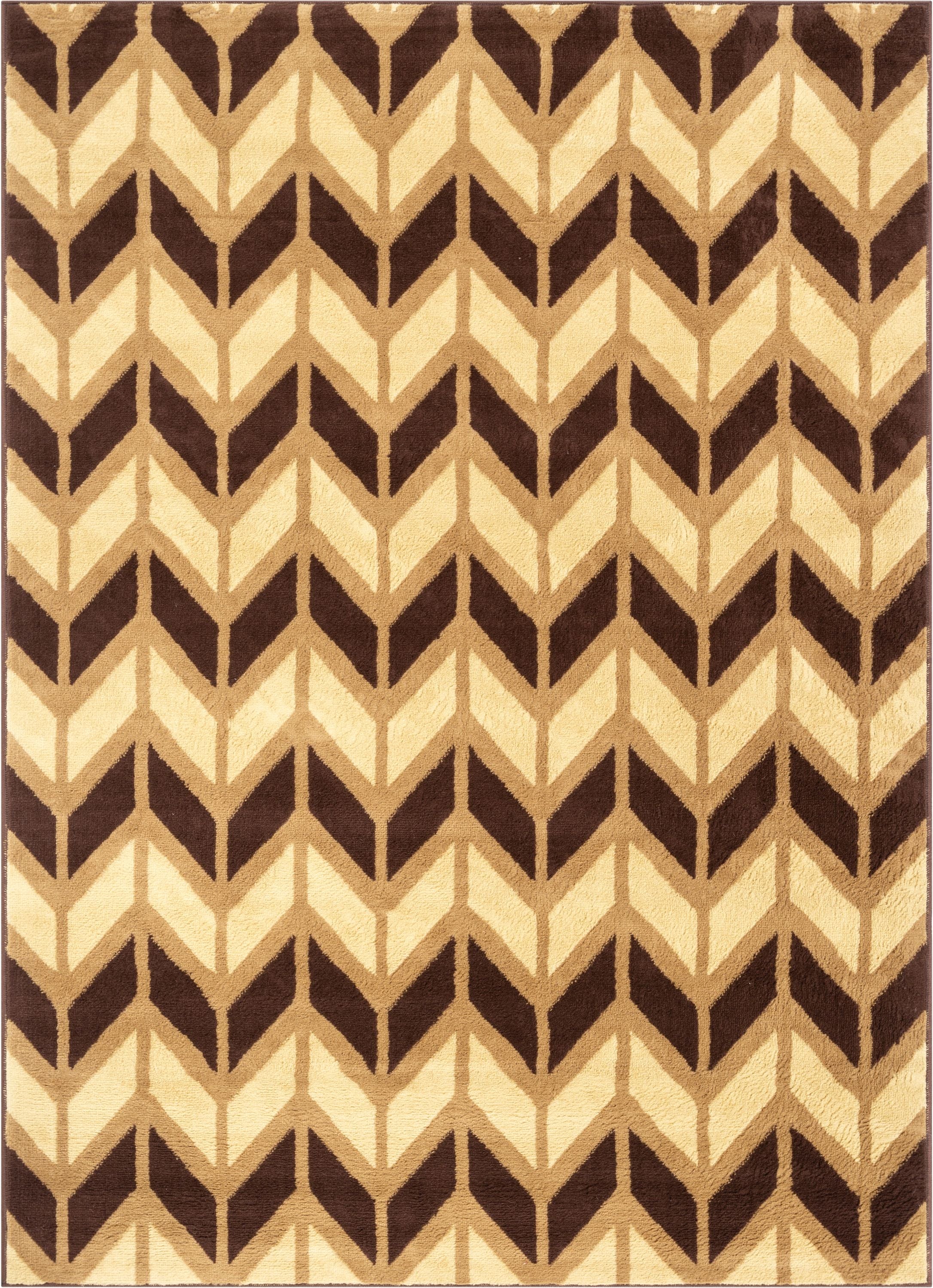 Bourban Chevron Gold Moderner Teppich